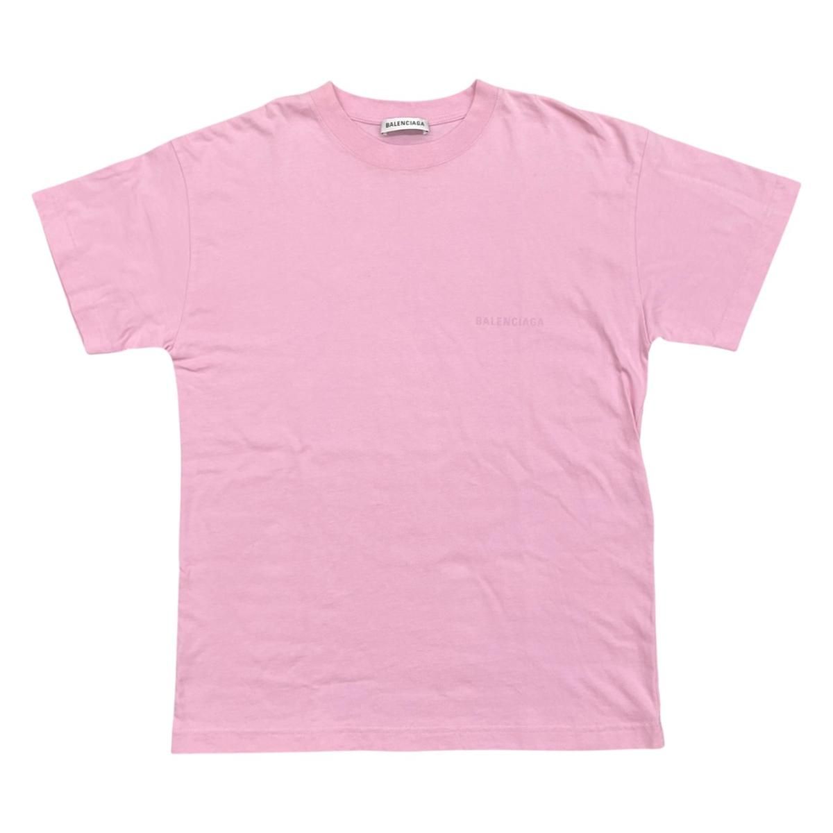 ☆バレンシアガ 半袖Tシャツ ロゴプリント HT82 612965 TIVG5 XSサイズ コットン ピンク BALENCIAGA