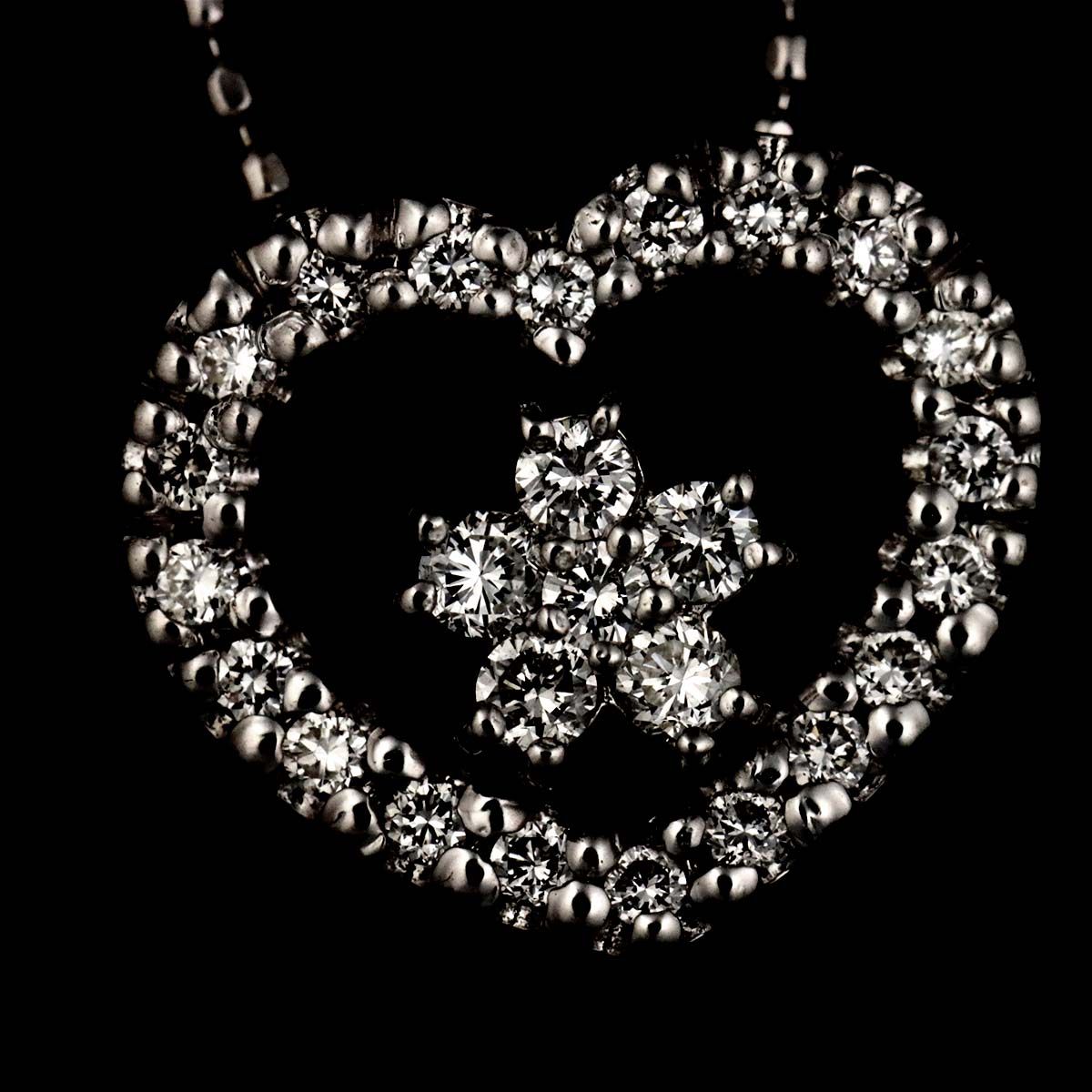 ポンテヴェキオ Ponte Vecchio ダイヤ 0.25ct ネックレス 40cm K18 WG