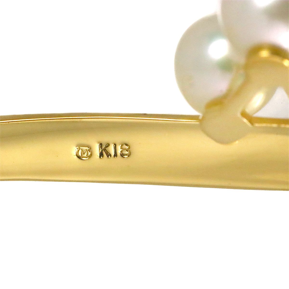 ミキモト MIKIMOTO アコヤ真珠 5.5mm ブローチ K18 YG イエロー
