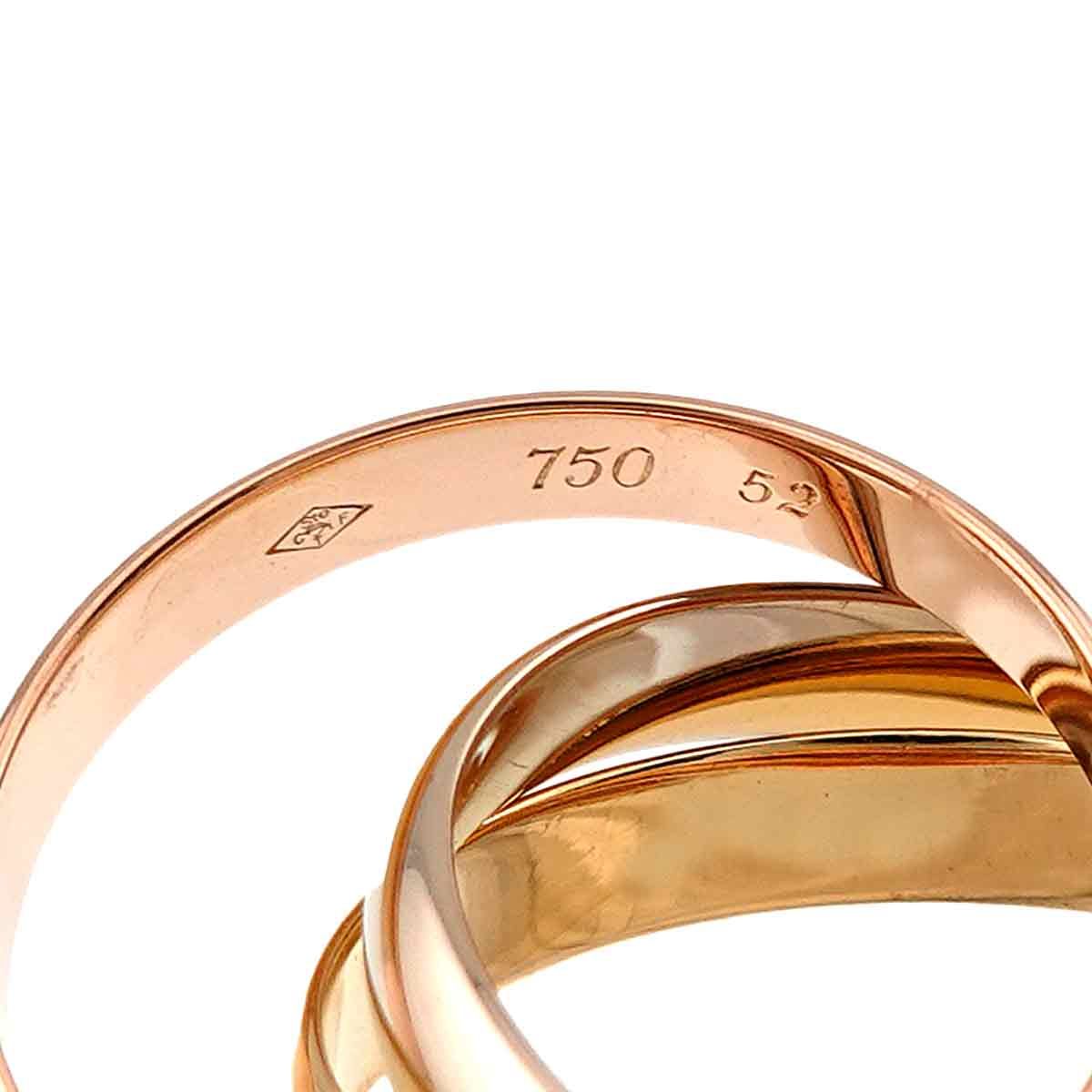 カルティエ Cartier トリニティ ミディアム MM #52 リング K18 YG WG