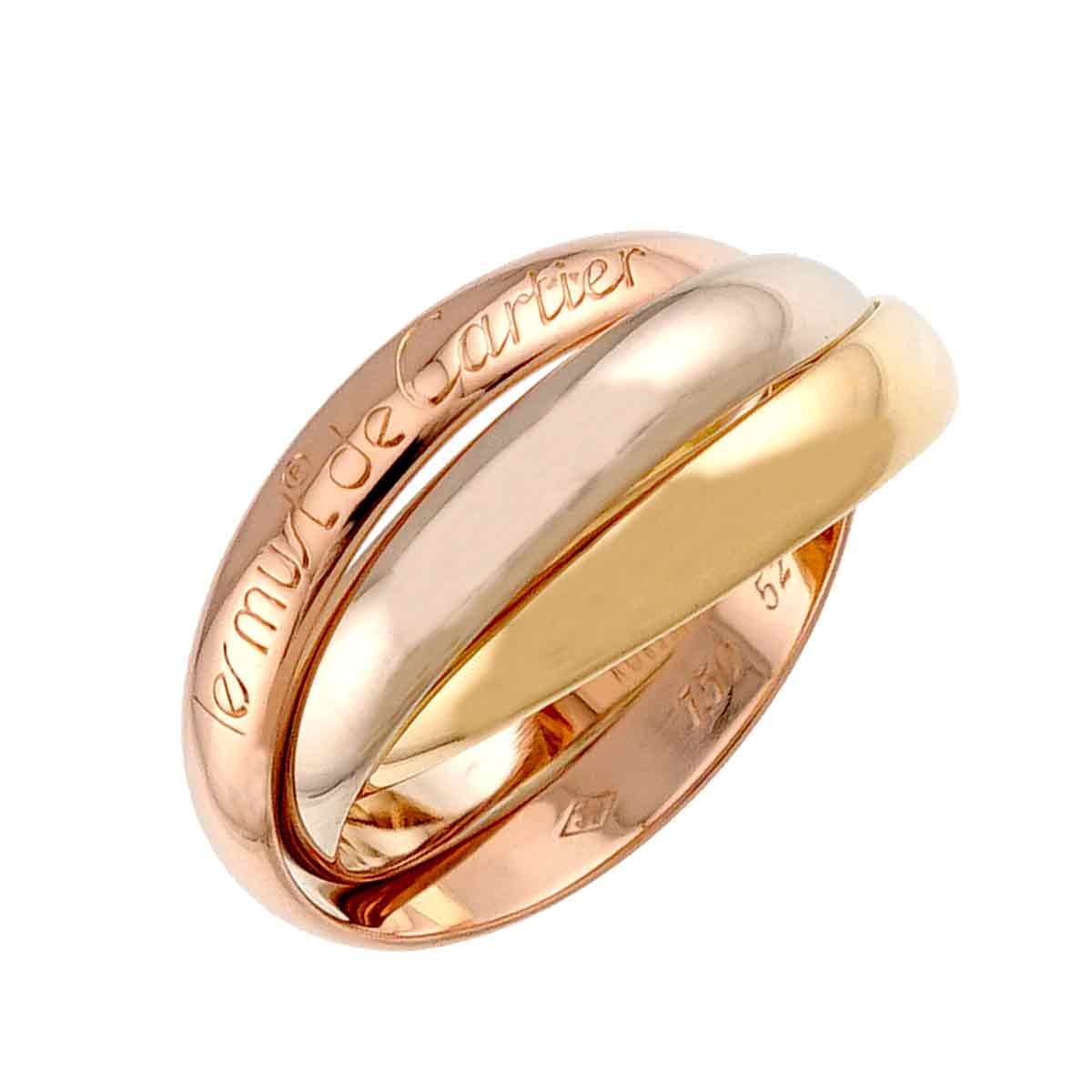 カルティエ Cartier トリニティ ミディアム MM #52 リング K18 YG WG