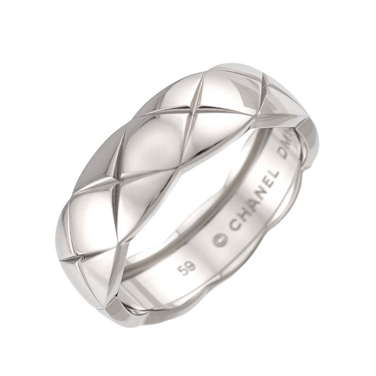 シャネル CHANEL ココクラッシュ ミディアム #59 リング K18 WG 750 マトラッセ 指輪 Coco Crush Ring【証明書】 90333113 220,500円