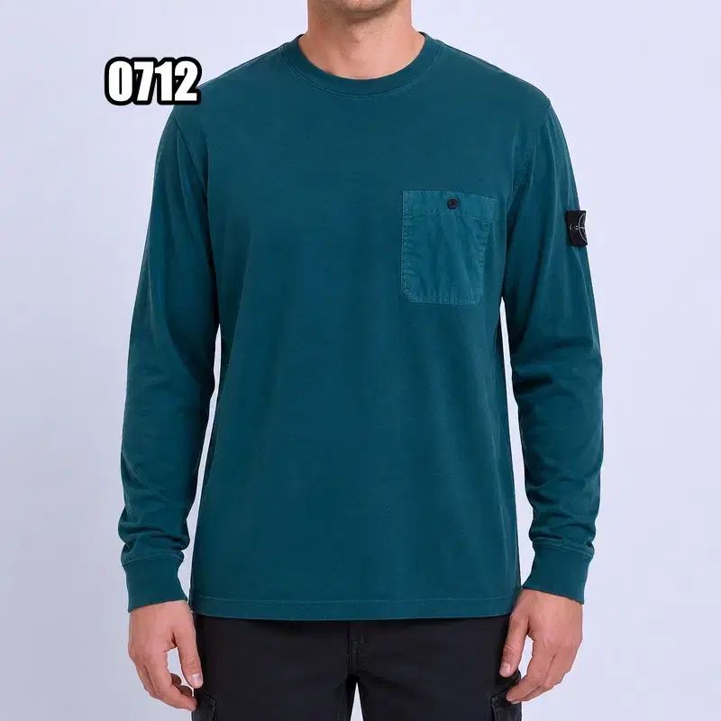 M ストーンアイランド ガーメント ダイ ポケット ロング スリーブ Tシャツ