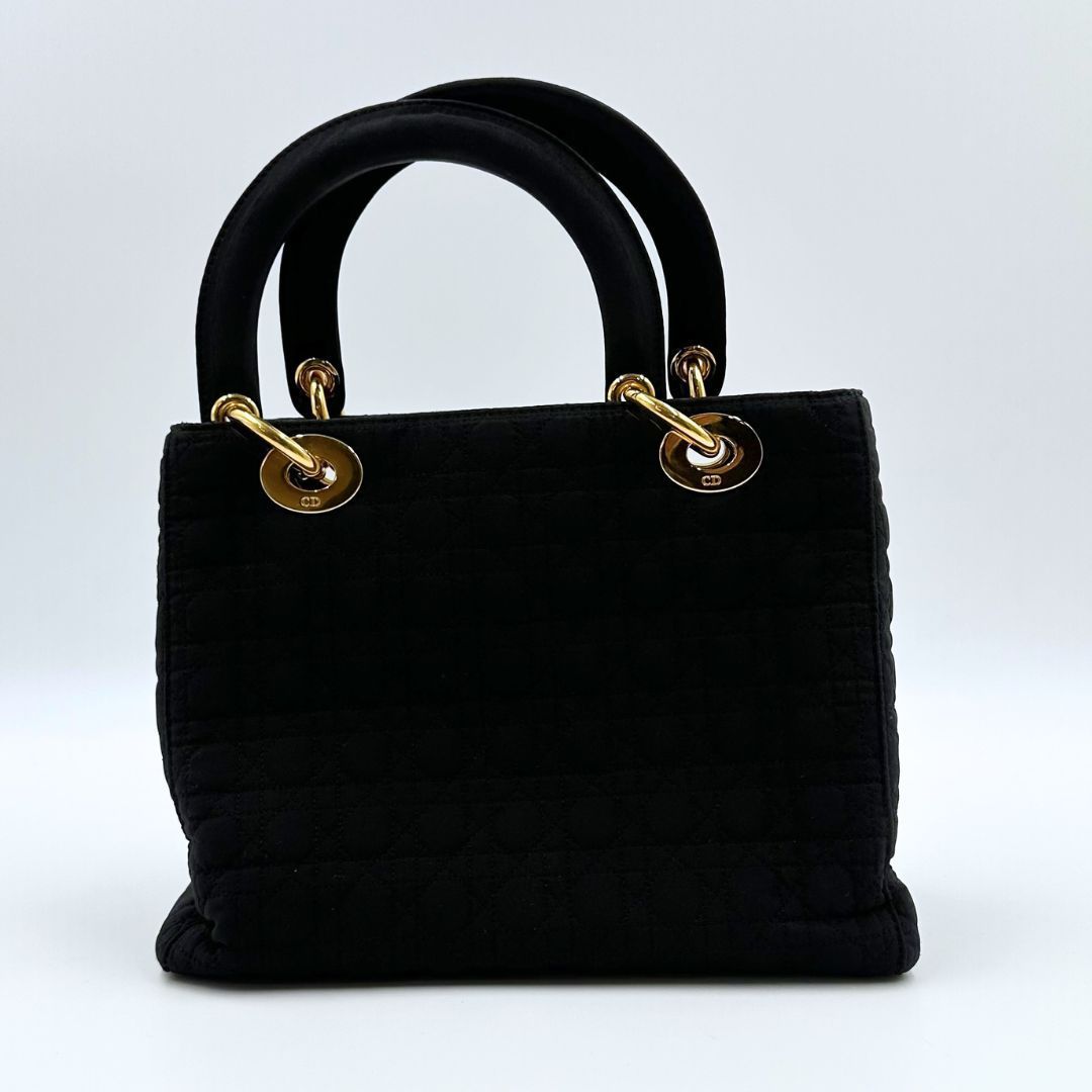 美品】Dior レディディオール カナージュ ナイロン ハンドバッグ