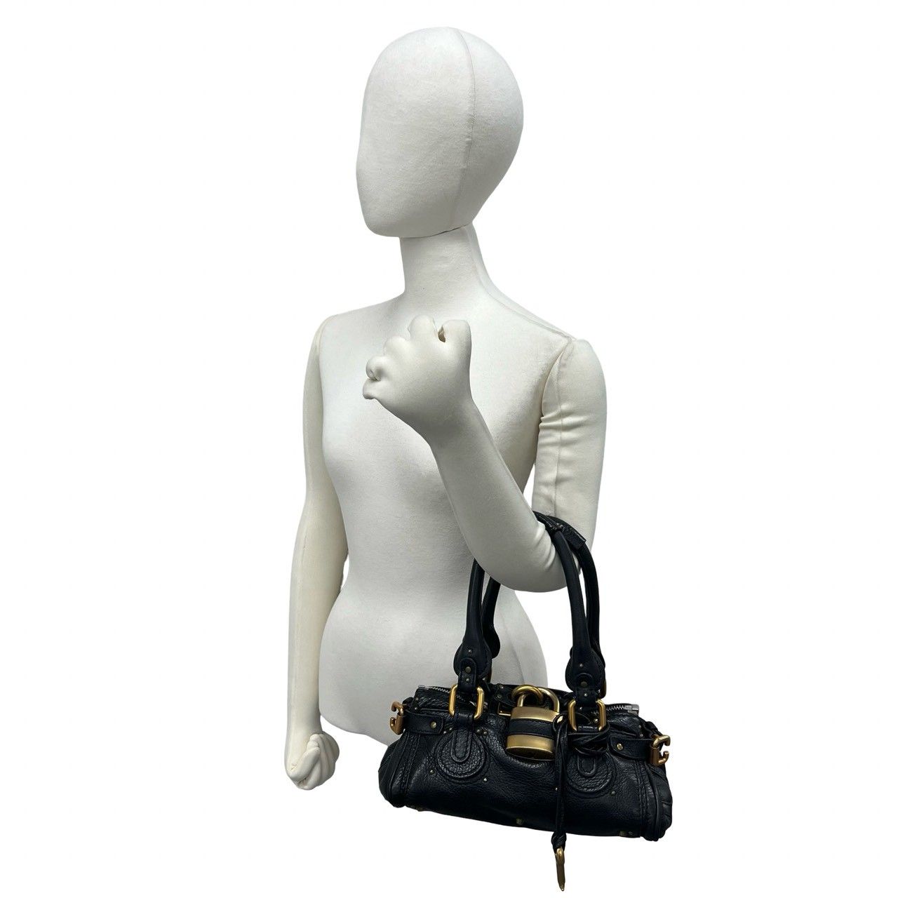 極 美品 希少品 鍵 カデナ付き Chloe クロエ パディントン ロゴ 金具