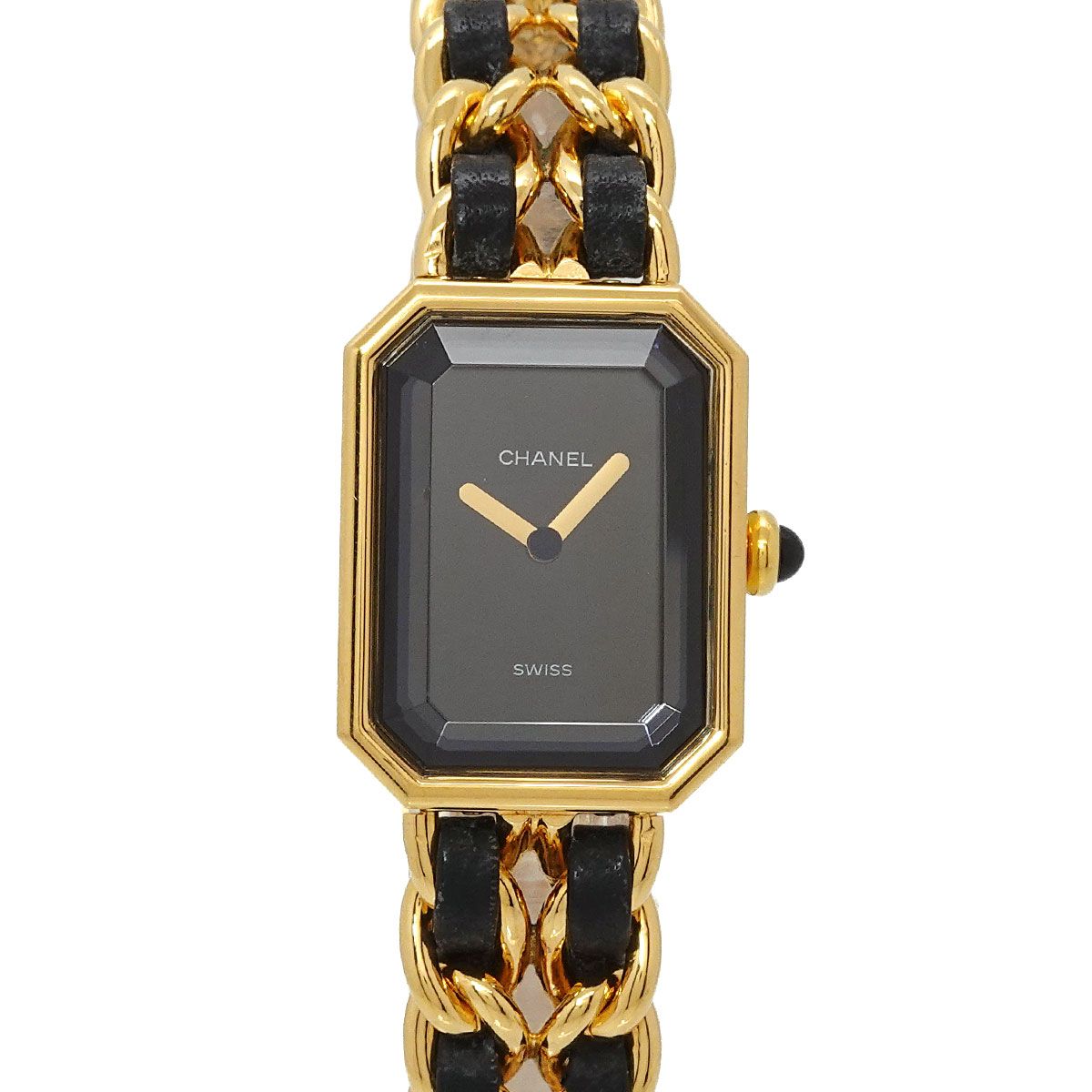 シャネル CHANEL プルミエール Lサイズ H0001 ヴィンテージ レディース 腕時計 ブラック ゴールド ウォッチ Premiere 90334482