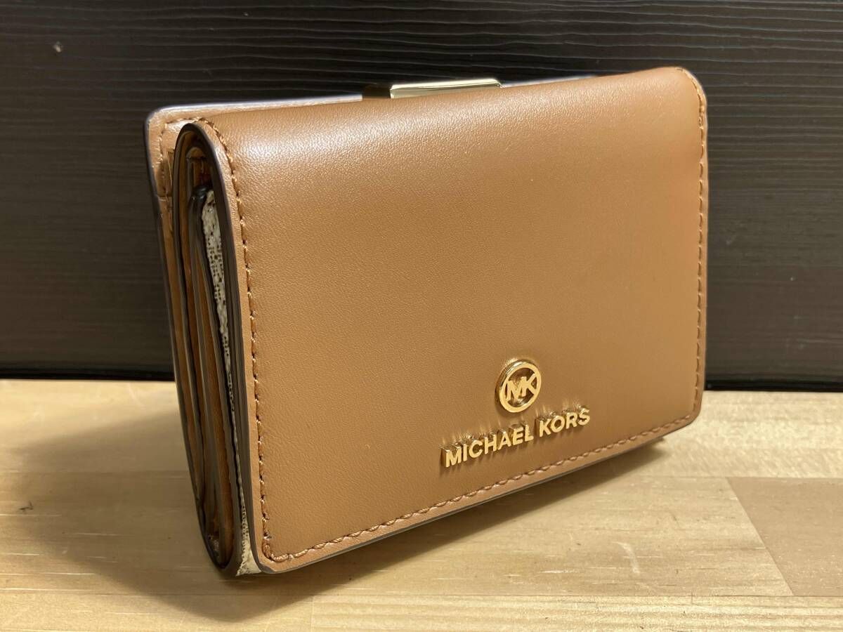 MICHAEL KORS マイケル・コース 三つ折り財布 32F1GT9D6B ブラウン MKシグネチャー