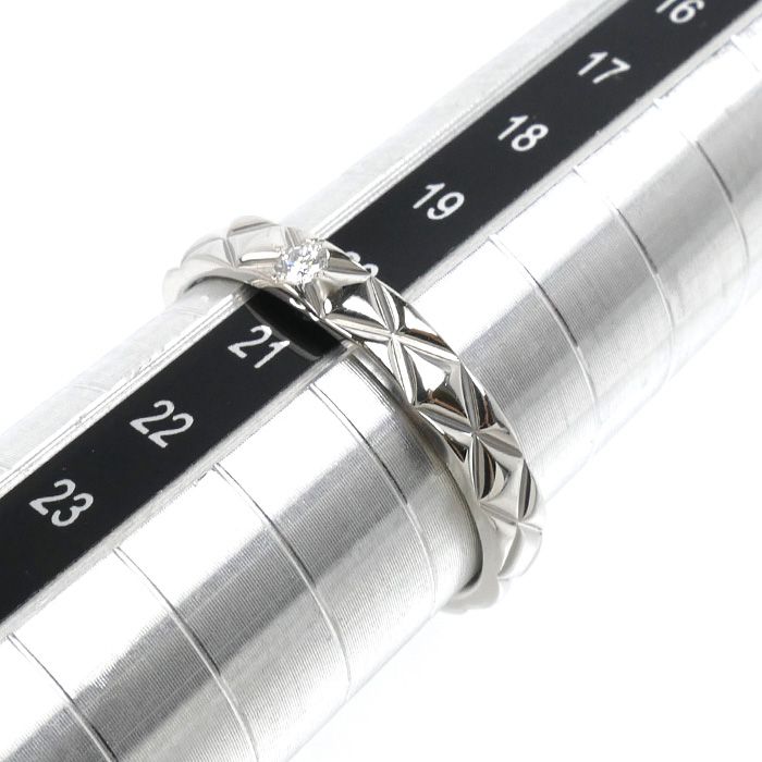 CHANEL シャネル Pt950プラチナ マトラッセ 1PD リング・指輪 J2822