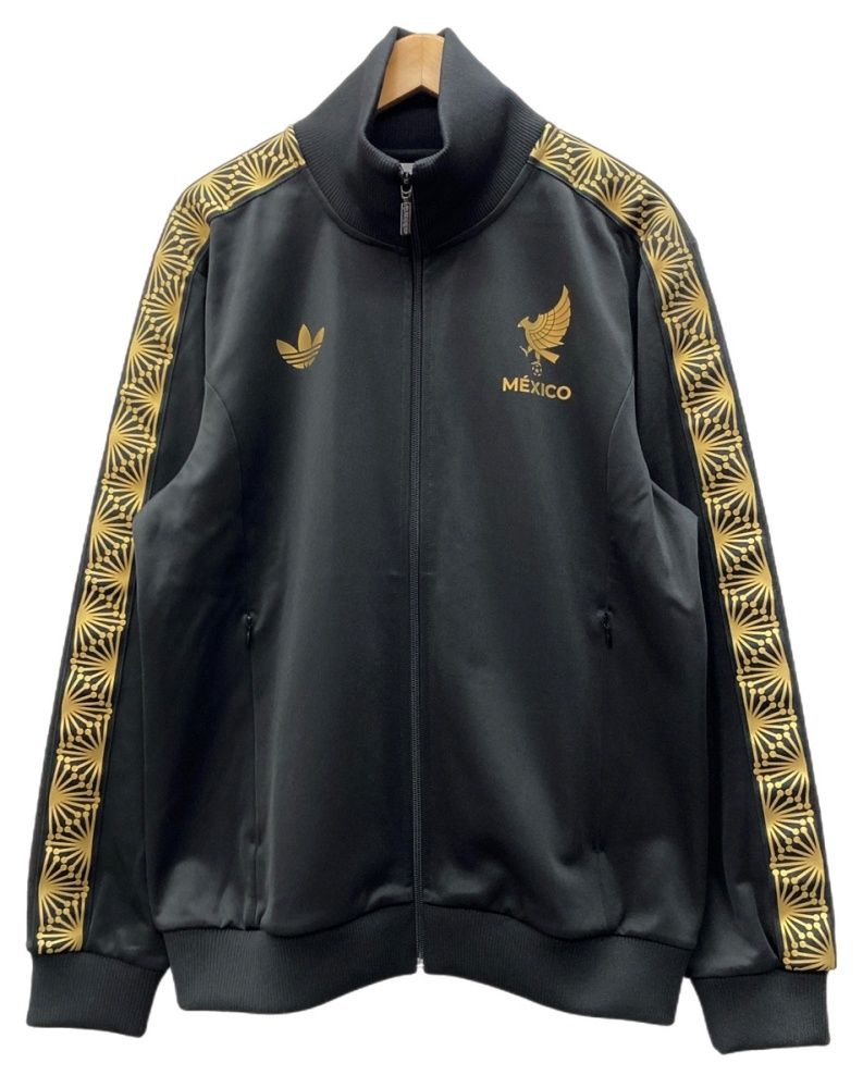 アディダス adidas 25SS Mexico Gold Track Top メキシコ代表 ゴールド トラックトップ ジップアップ サッカー ジャージ 黒 JE5335 ジャージ ロゴ ブラック 2XLサイズ 104MT-3497