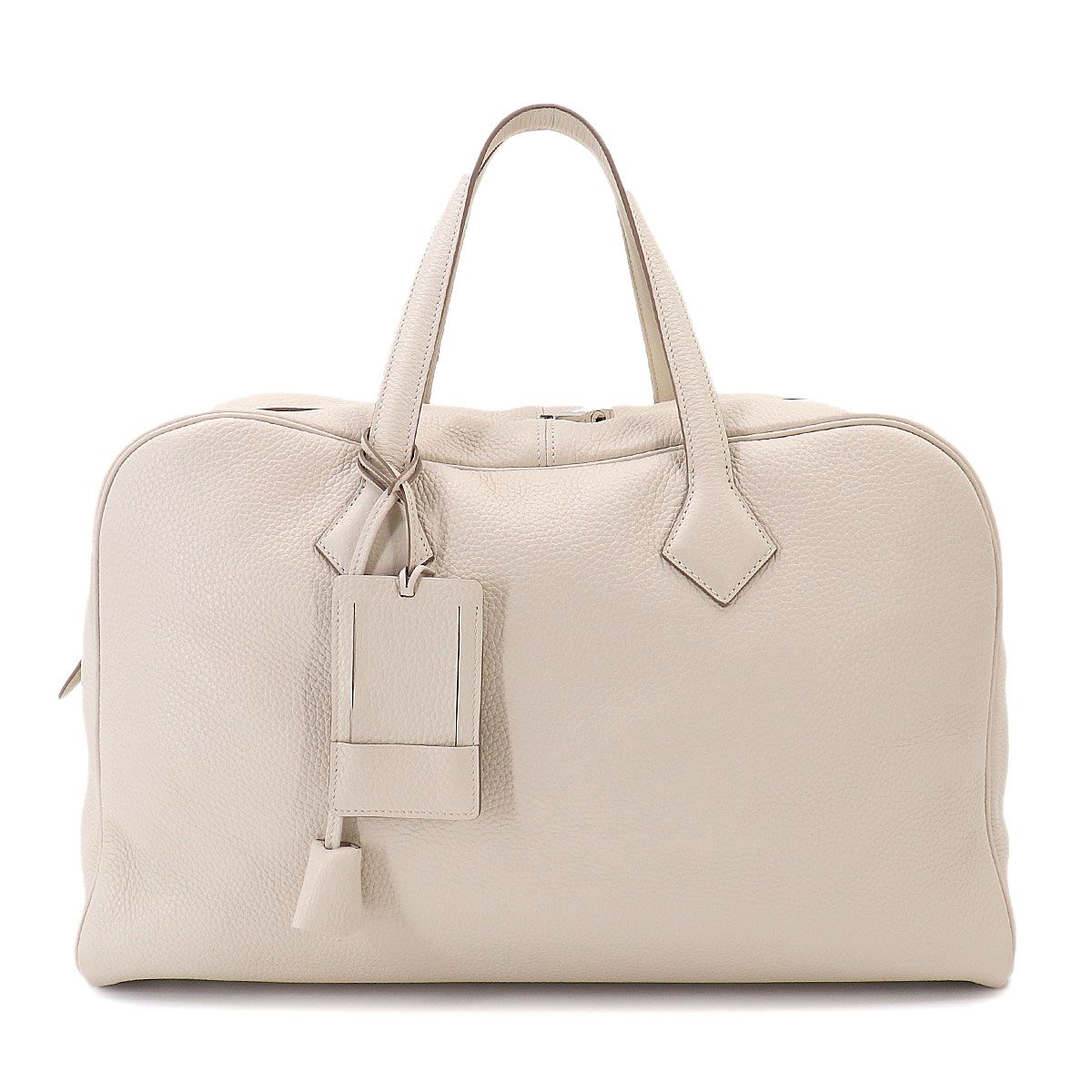 未使用 展示品 エルメス HERMES ヴィクトリア 43 ハンド バッグ トリヨンクレマンス クレ シルバー 金具 X刻印 Victoria 90331045