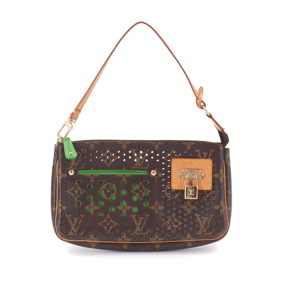 美品 ルイ ヴィトン LOUIS VUITTON モノグラム ペルフォ ポシェット アクセソワール ハンド バッグ ヴェール M95184 90332415