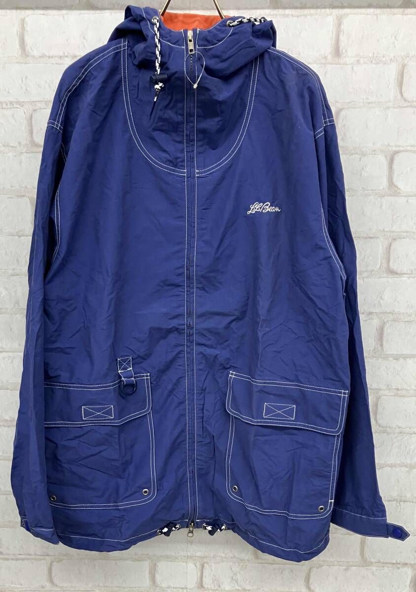 L.L.Bean フーデットジャケット エルエルビーン 90s 刺繍ロゴ ナイロンジャケット size M