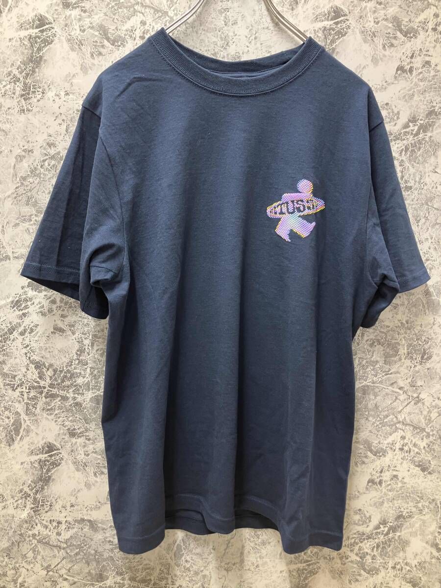 STUSSY / ステューシー 半袖Tシャツ ネイビー サイズS ホンジュラス製 Dot Surf Puff