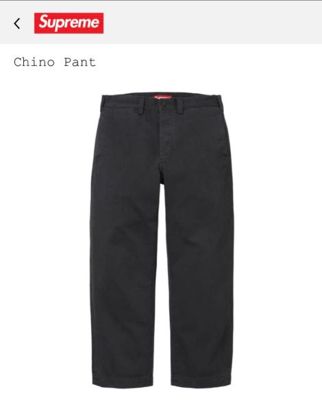 Supreme 黒 チノパン 34 GQ6209◇Supreme : 26SS Chino Pant◇w34◇Black 未使用品
