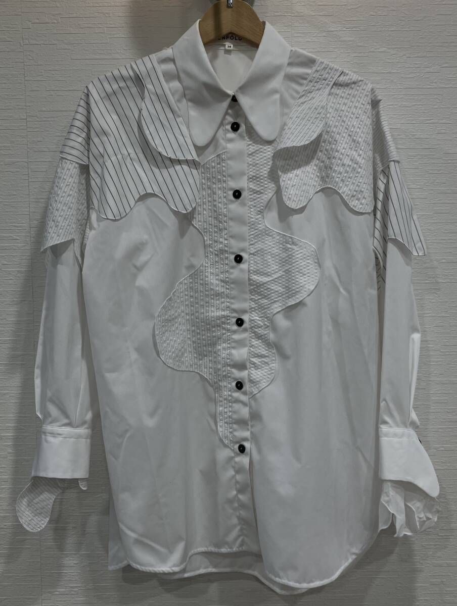 ENFOLD エンフォルド Mix Fabric Wave Shirt 300HS430-1450 - メルカリ