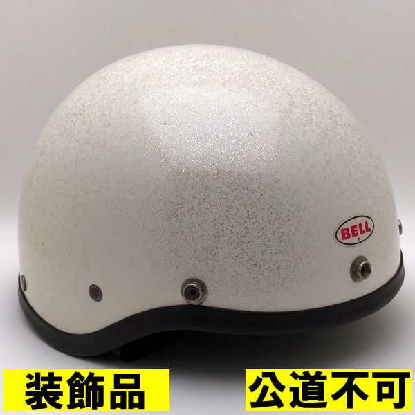 【装飾品・公道不可】BELL SHORTY WHITE METALFLAKE 61cm 【海外直輸入中古品】ハーフヘルメット 半キャップ 半帽 半ヘル アメリカン ベル ショーティー ホワイト 白色 ラメ メタルフレーク L～XLサイズ