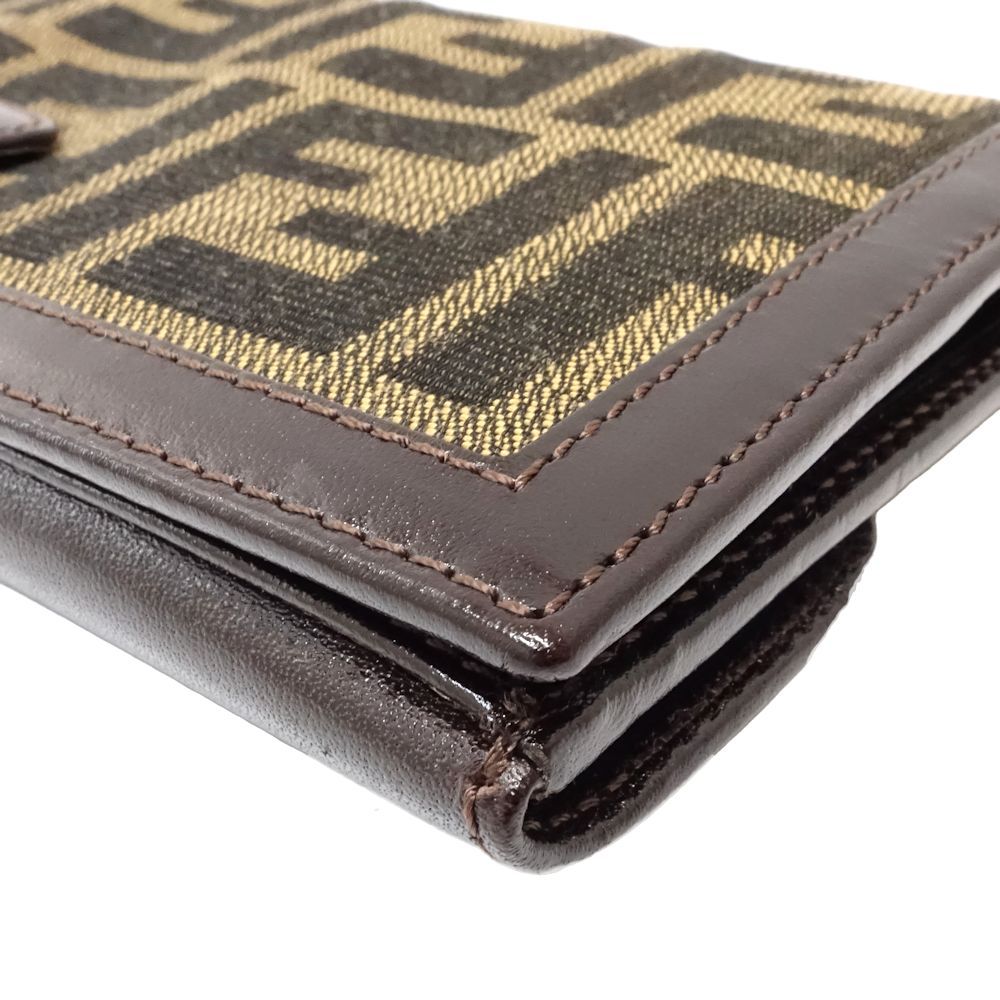 中古】FENDI フェンディ 長財布 ズッカ柄 Wフラップ ロングウォレット
