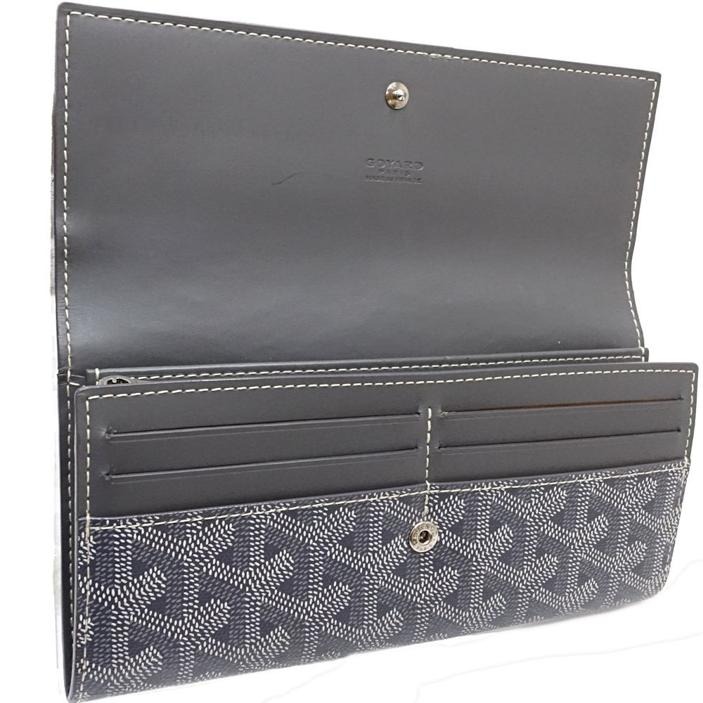 中古】GOYARD ゴヤール 長財布 フレップウォレット レザー グレー