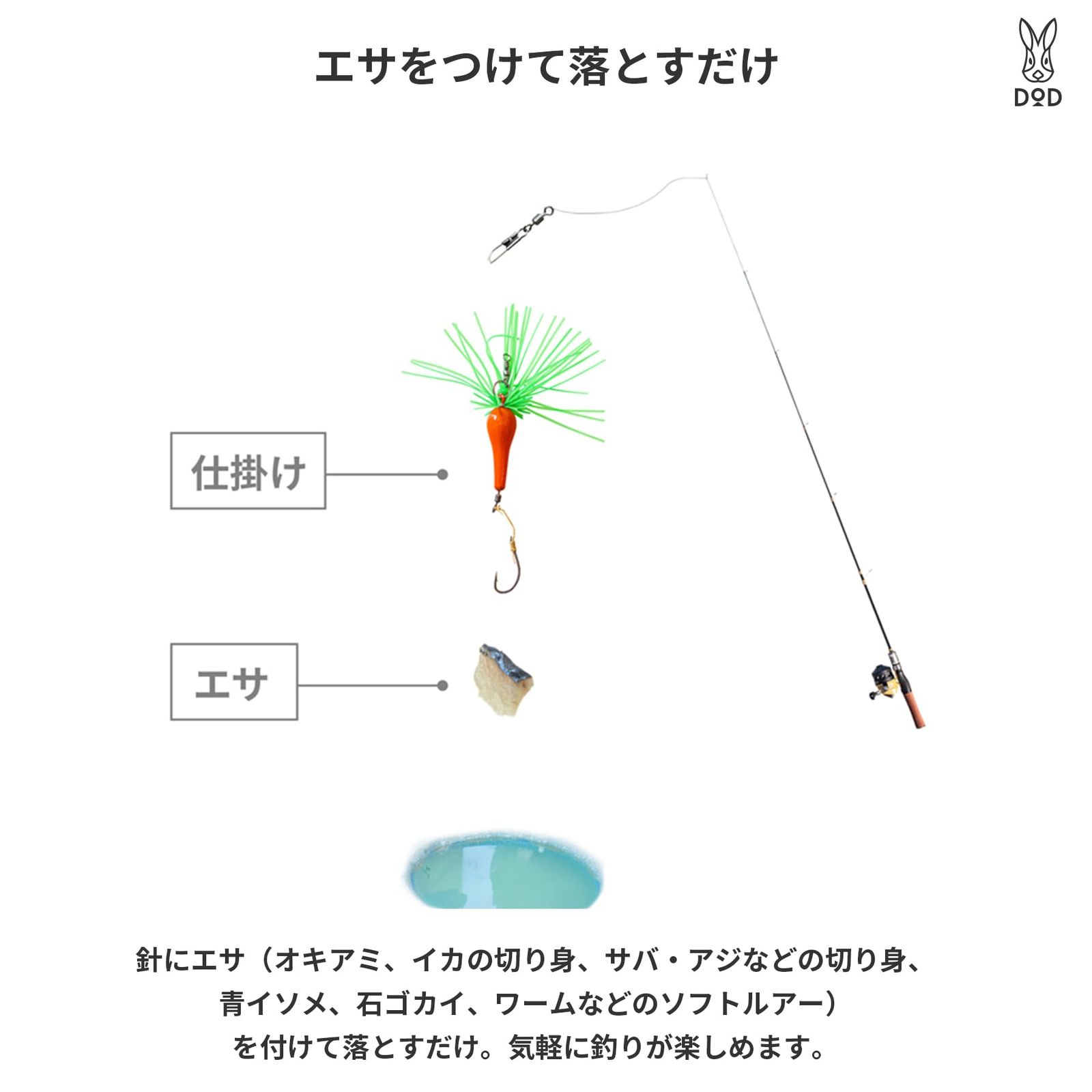 DOD(ディーオーディー) 釣りボックス(やさしい) 釣り竿 セット ケース 