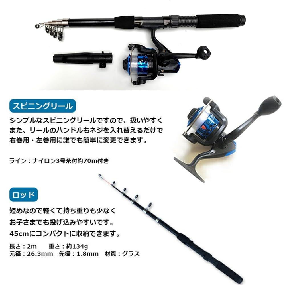 SPEEDMARK スピニング ロッド ＆ リール 釣竿セット 釣具セット