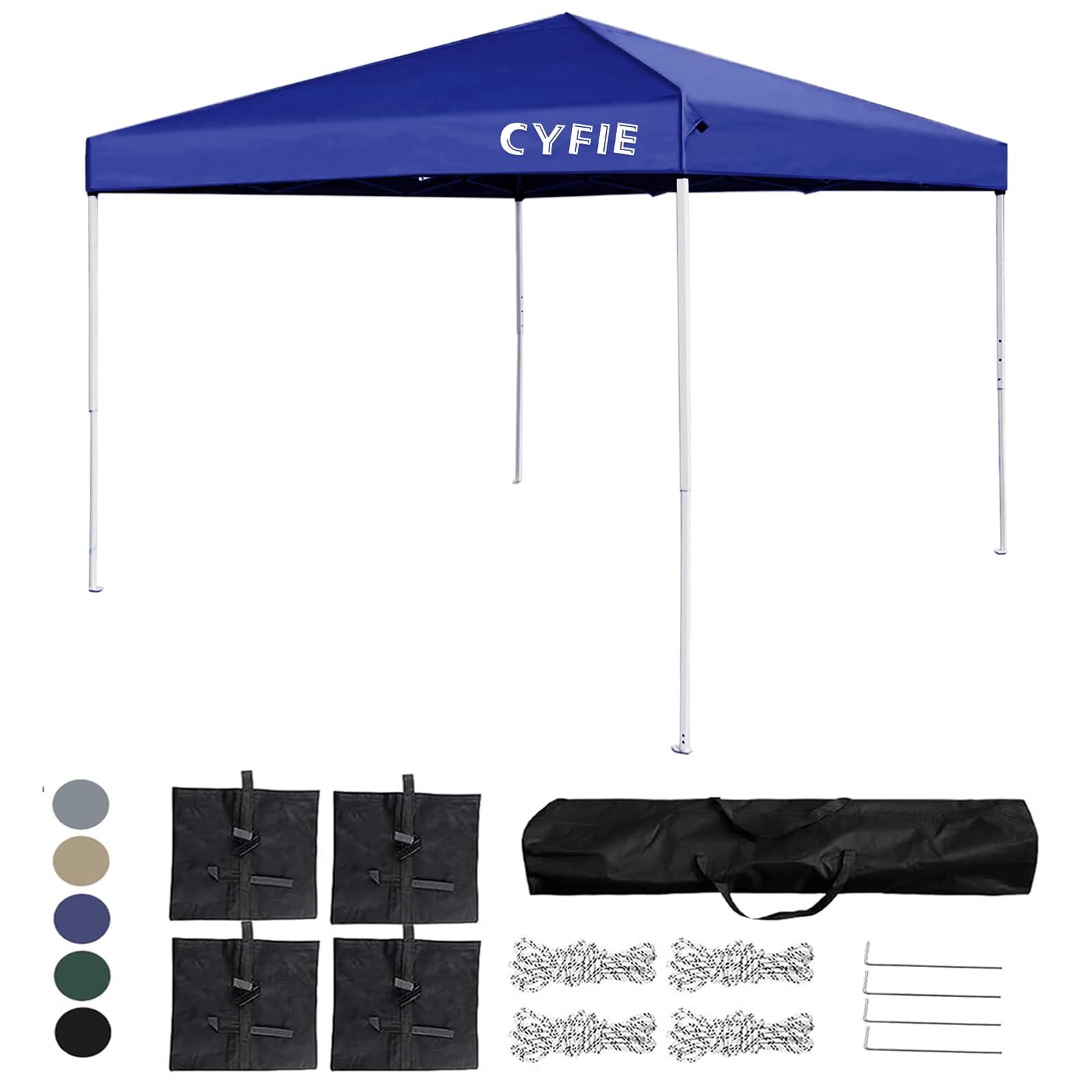 CYFIE タープテント 2m×2m 高さ3段階調節 ワンタッチタープテント 2m サンシェード UV加工 高耐水加工 日よけ 組立簡単 持ち運び便利 キャンプ/ピクニック/運動会/アウトドア 収納ケース付き (ブルー) 7,991円