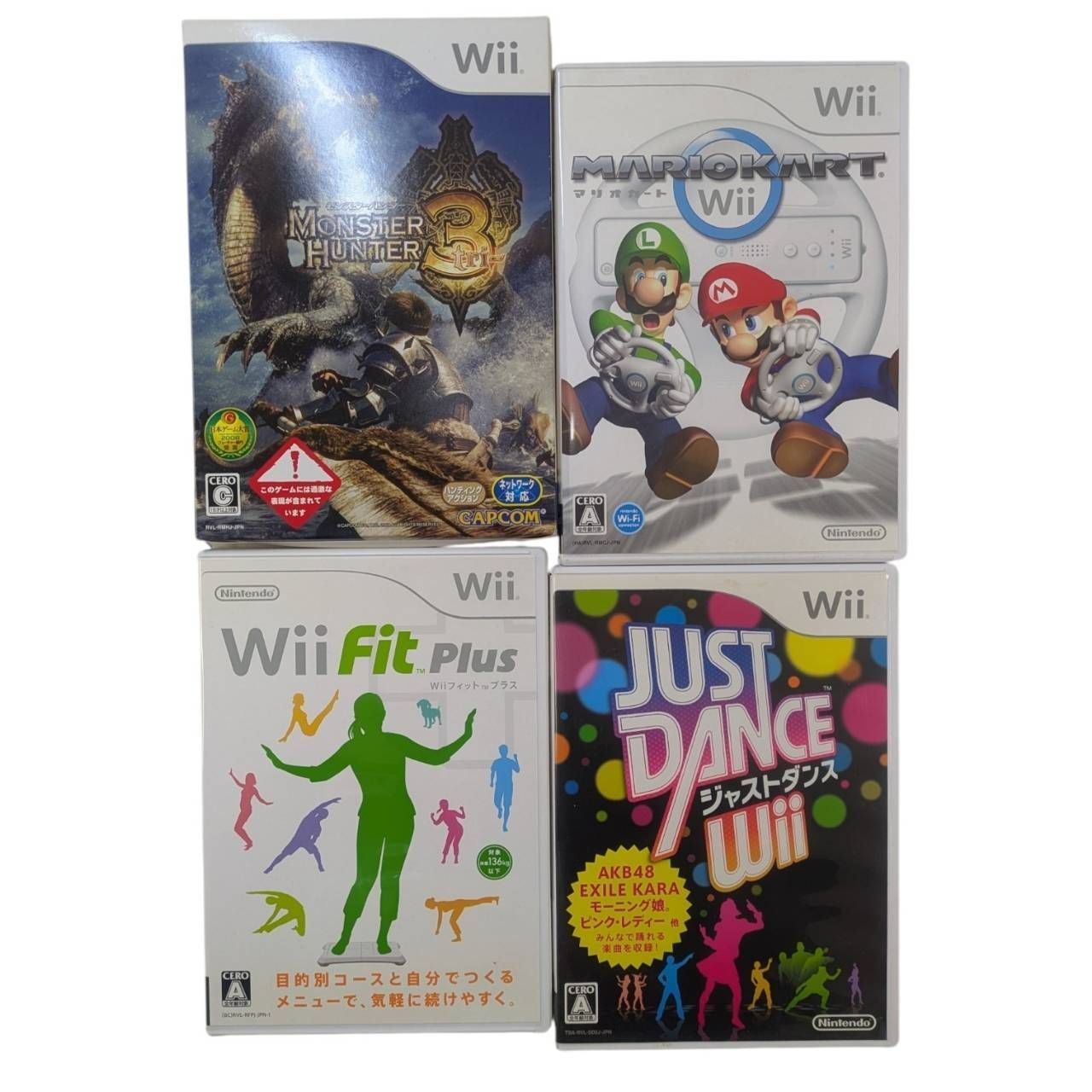 Nintendo Wii 本体一式 人気ソフト4本 セット【コントローラー 