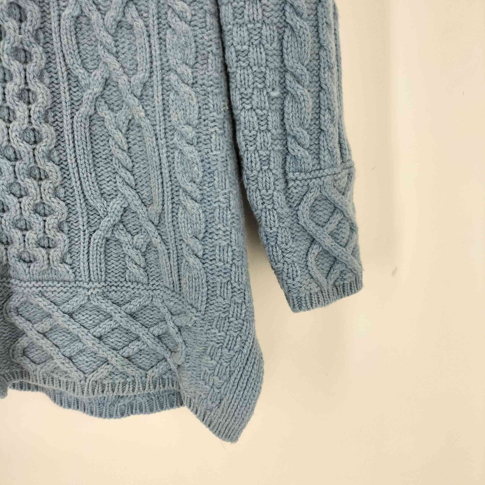 アランクラフト aran crafts ケーブル編み ダブルジップニットパーカー