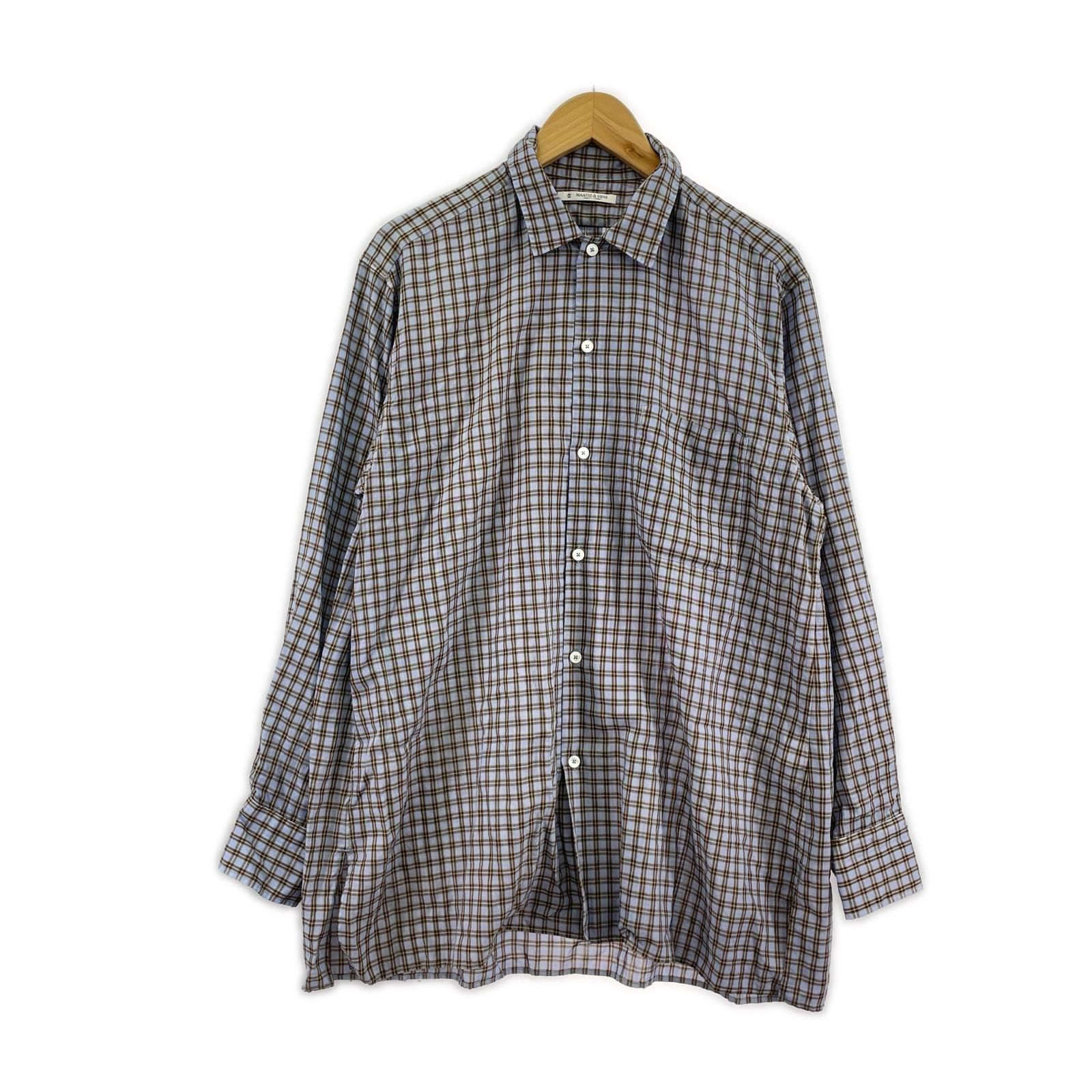 MAATEE&SONS WOOL ONE PIECE COLLAR SHIRTS 2 ﾌﾞﾙｰ