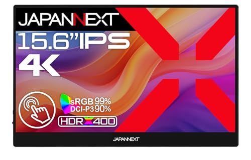 JAPANNEXT 15.6インチ モバイルモニター IPS パネル 4K UHD 3840x2160解像度 (USB/Type C/MAC PC対応/スピーカー内蔵 / sRGB100% / 光沢) JN-MD-IPST156U送料無料 f6831dc1