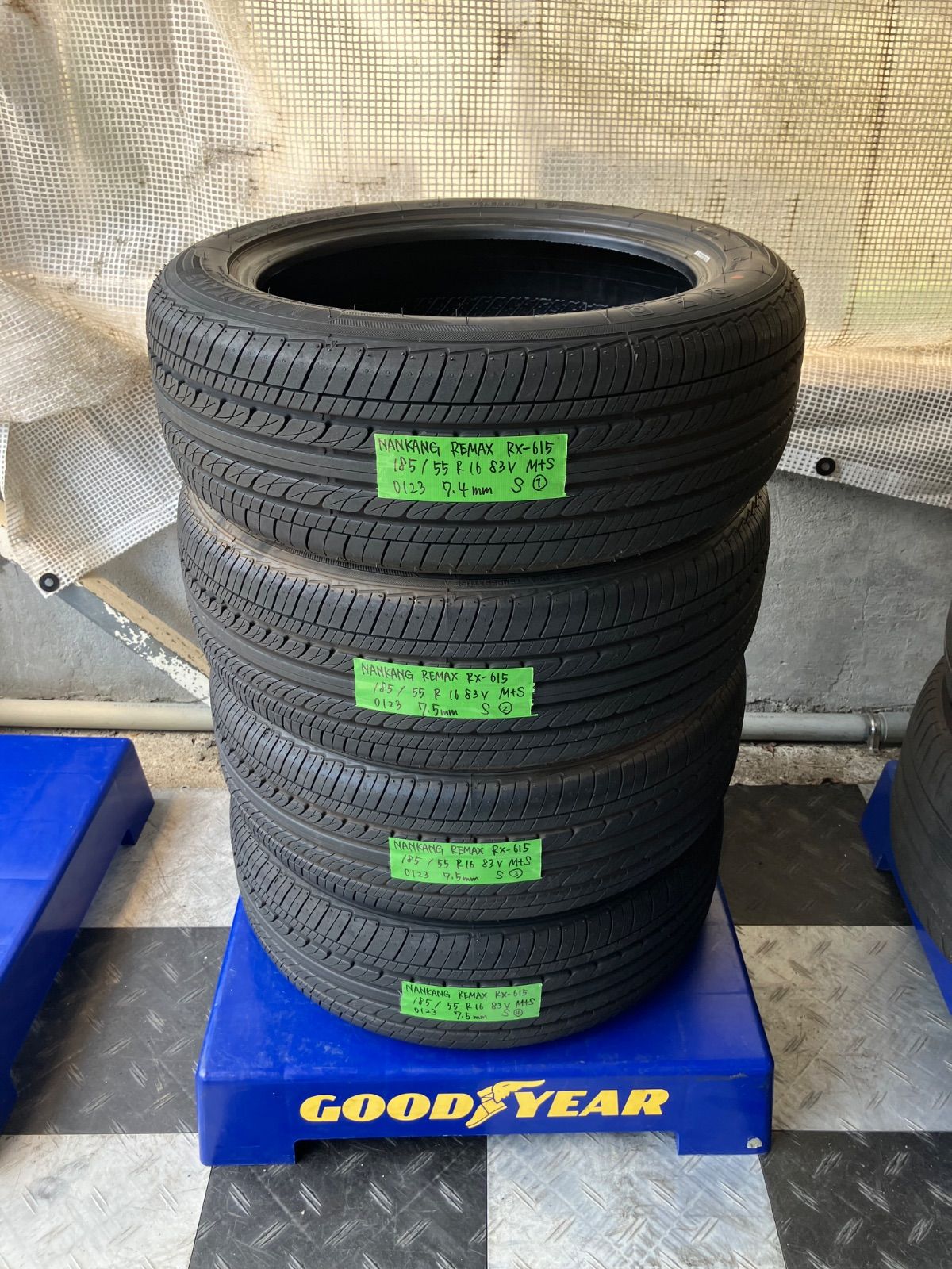 [送料込み] 185/55R16 83V M＋S 2023年製 NANKANG REMAX RE-615 ナンカン 中古タイヤ4本
