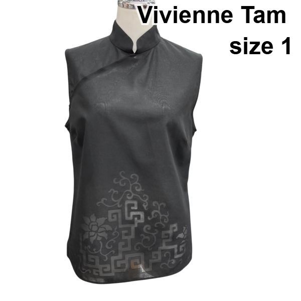 □ ヴィヴィアンタム Vivienne Tam チャイナシャツ ノースリーブ