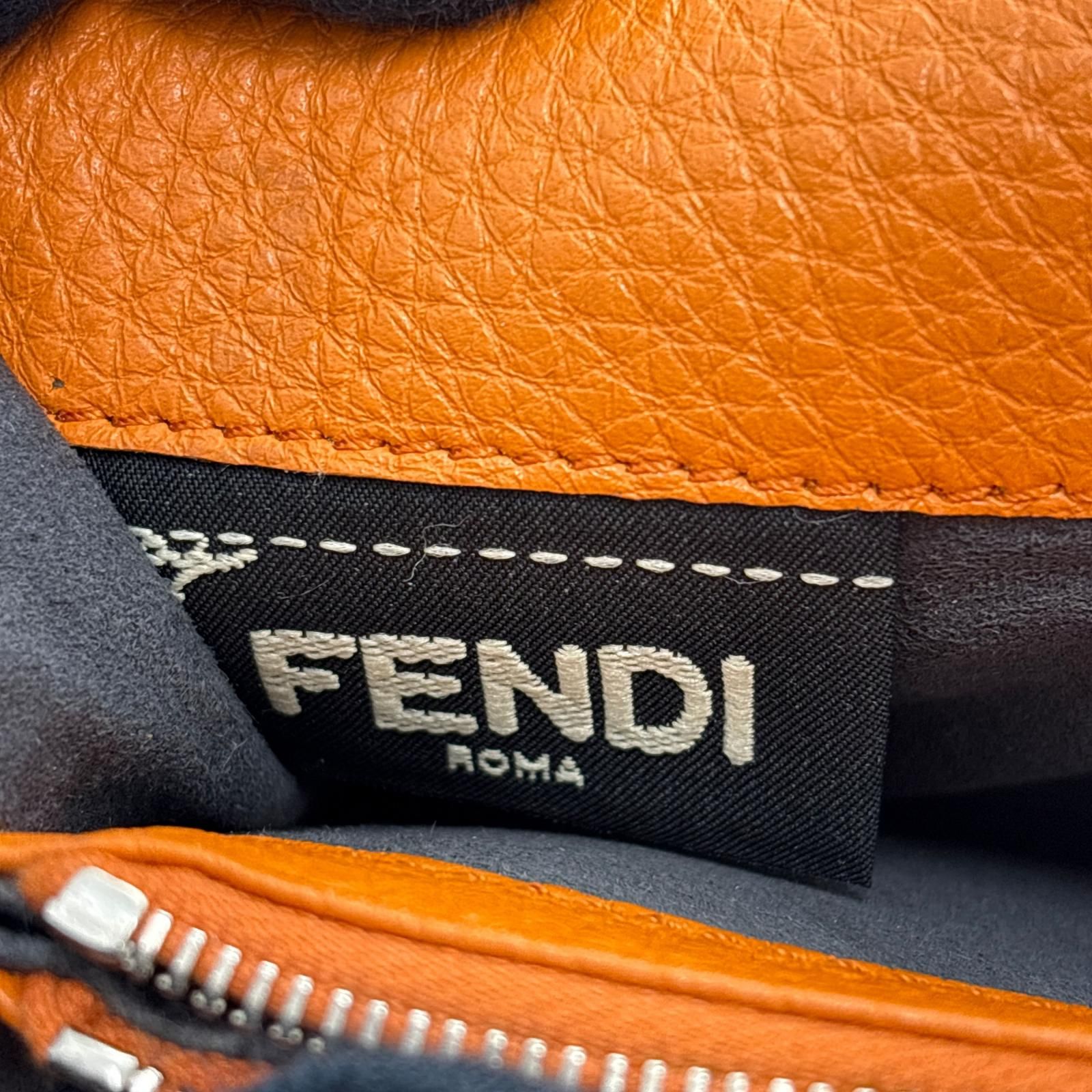 FENDI フェンディ セレリア ピーカブー 長財布 オレンジ/SV レザー