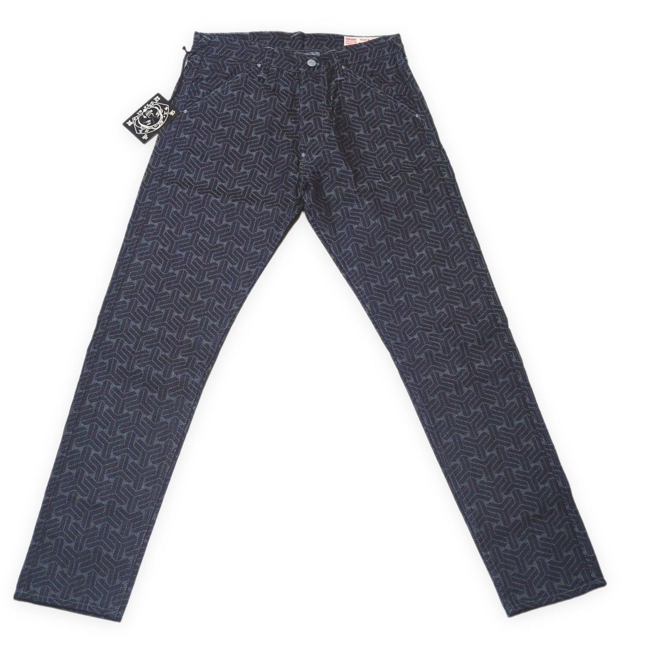 EVISU エヴィス Lot.5500 幾何学柄 モノグラム デニムパンツ 総柄