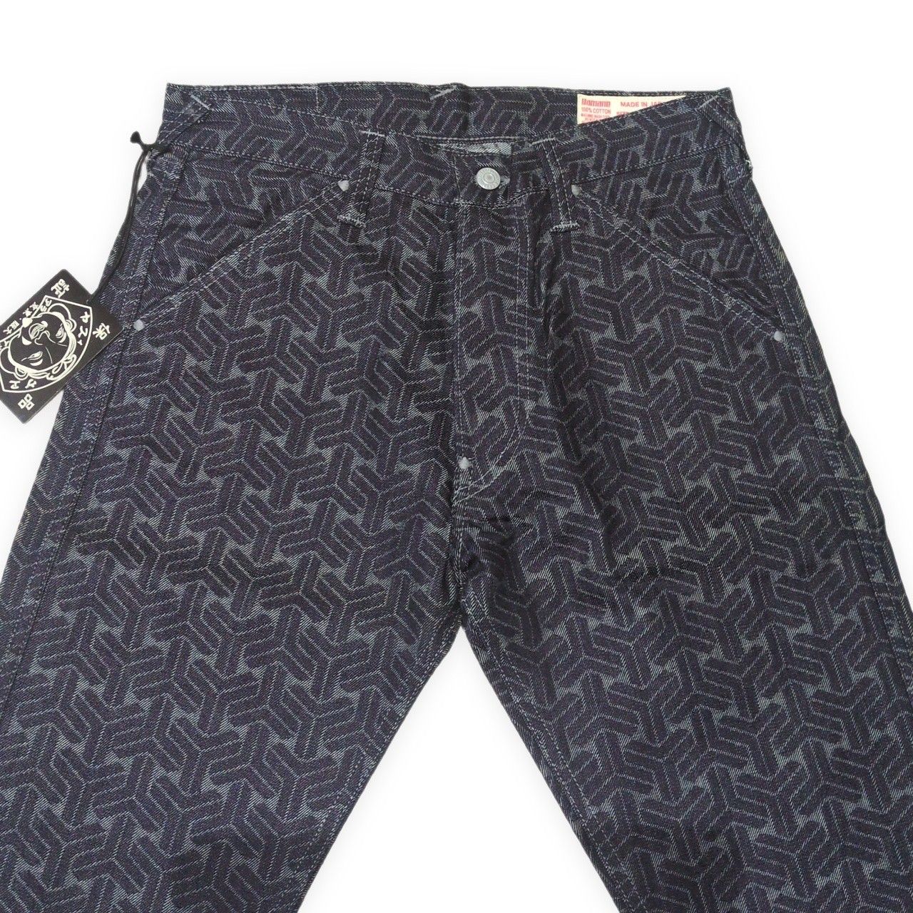 EVISU エヴィス Lot.5500 幾何学柄 モノグラム デニムパンツ 総柄