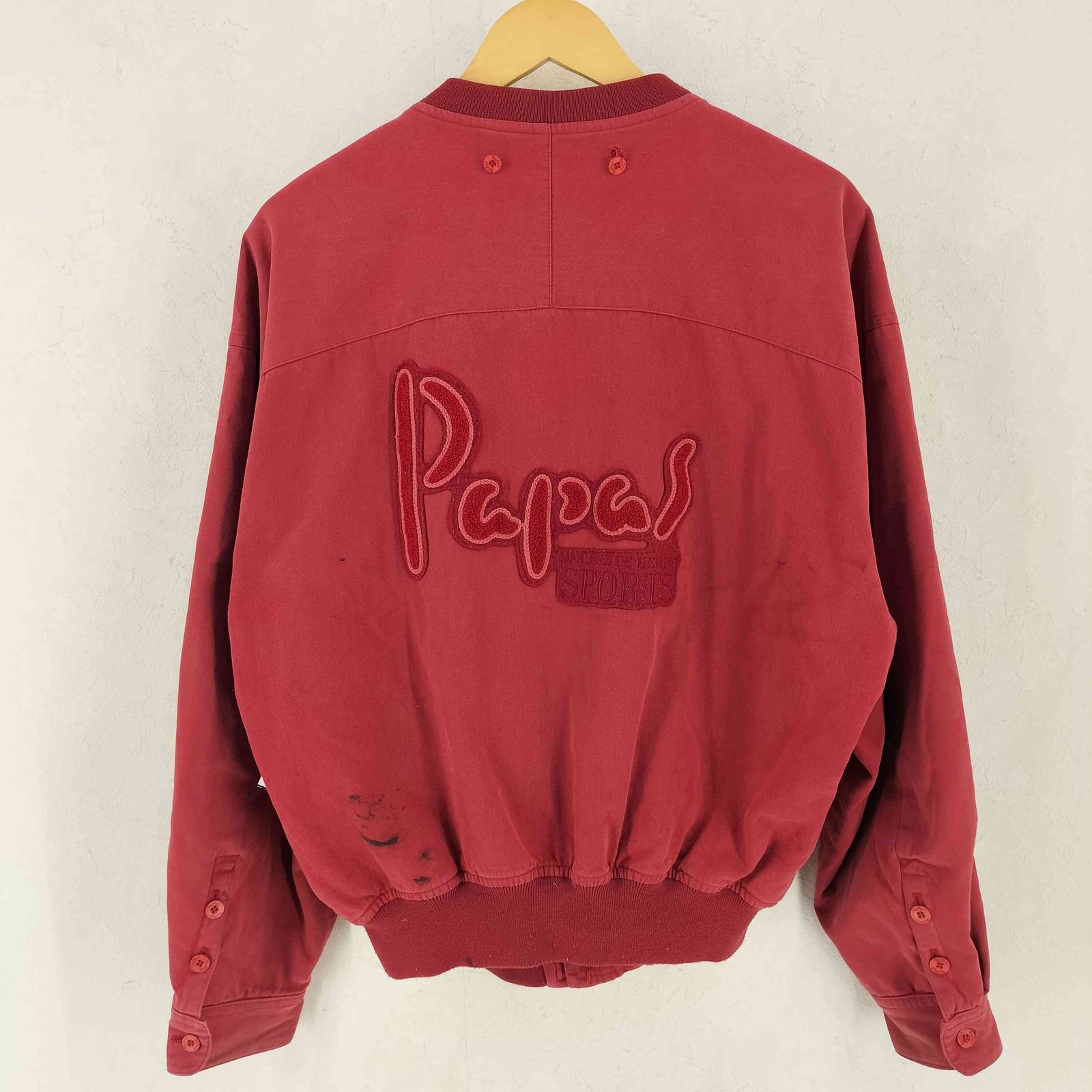 パパス papas ビッグロゴ ワッペン コットン ジャケット ブルゾン