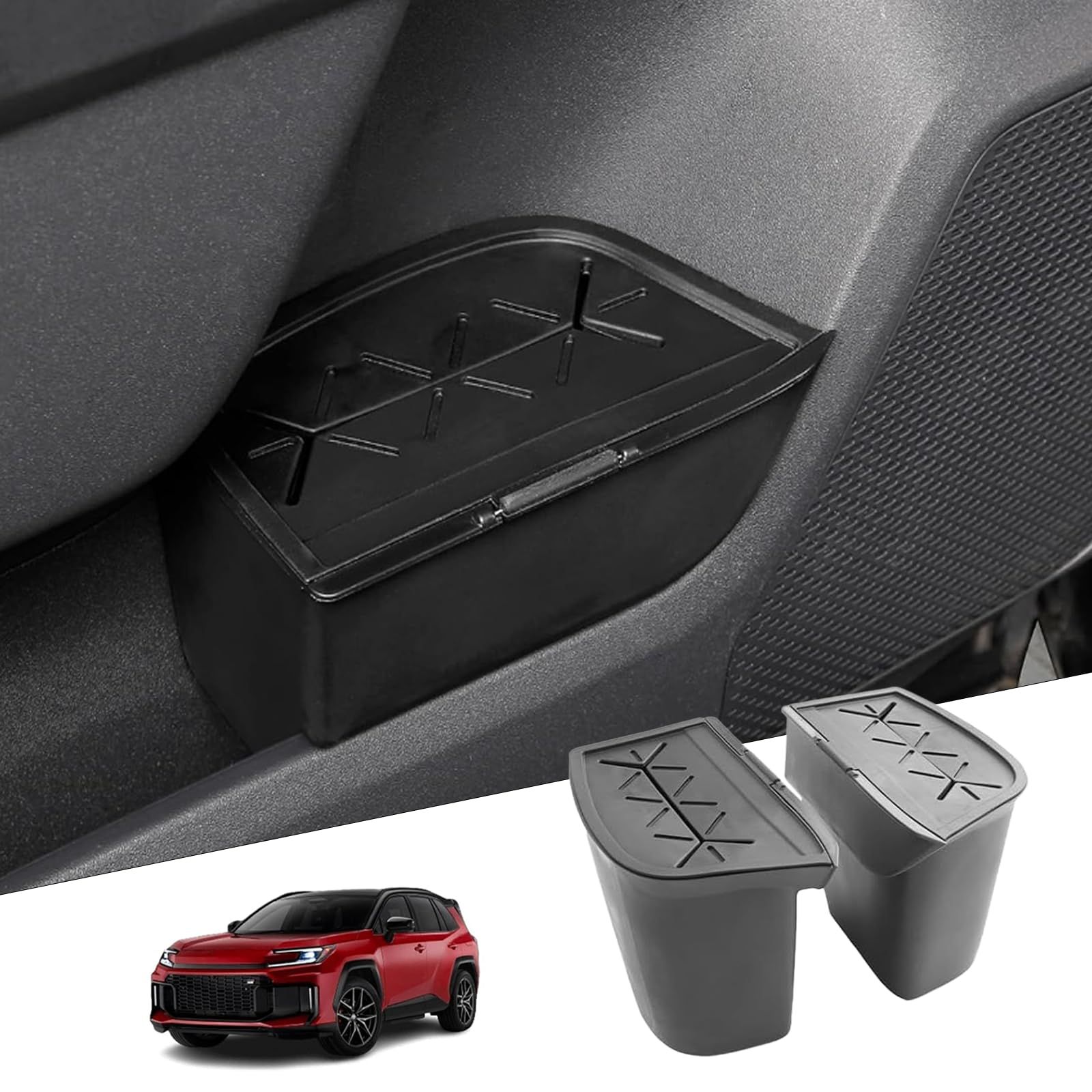【RUIYA】2個セット 2026新型 トヨタ RAV4 6代目 専用 ゴミ箱 ドアゴミ箱 シリコン素材 ラブフォー ダストボックス 車用サイドボックス 小物入れ 水洗い可能 汚れ防止 防臭 貼り付け簡単 RAV4 アクセサリー カスタムパーツ 車種専用 ts