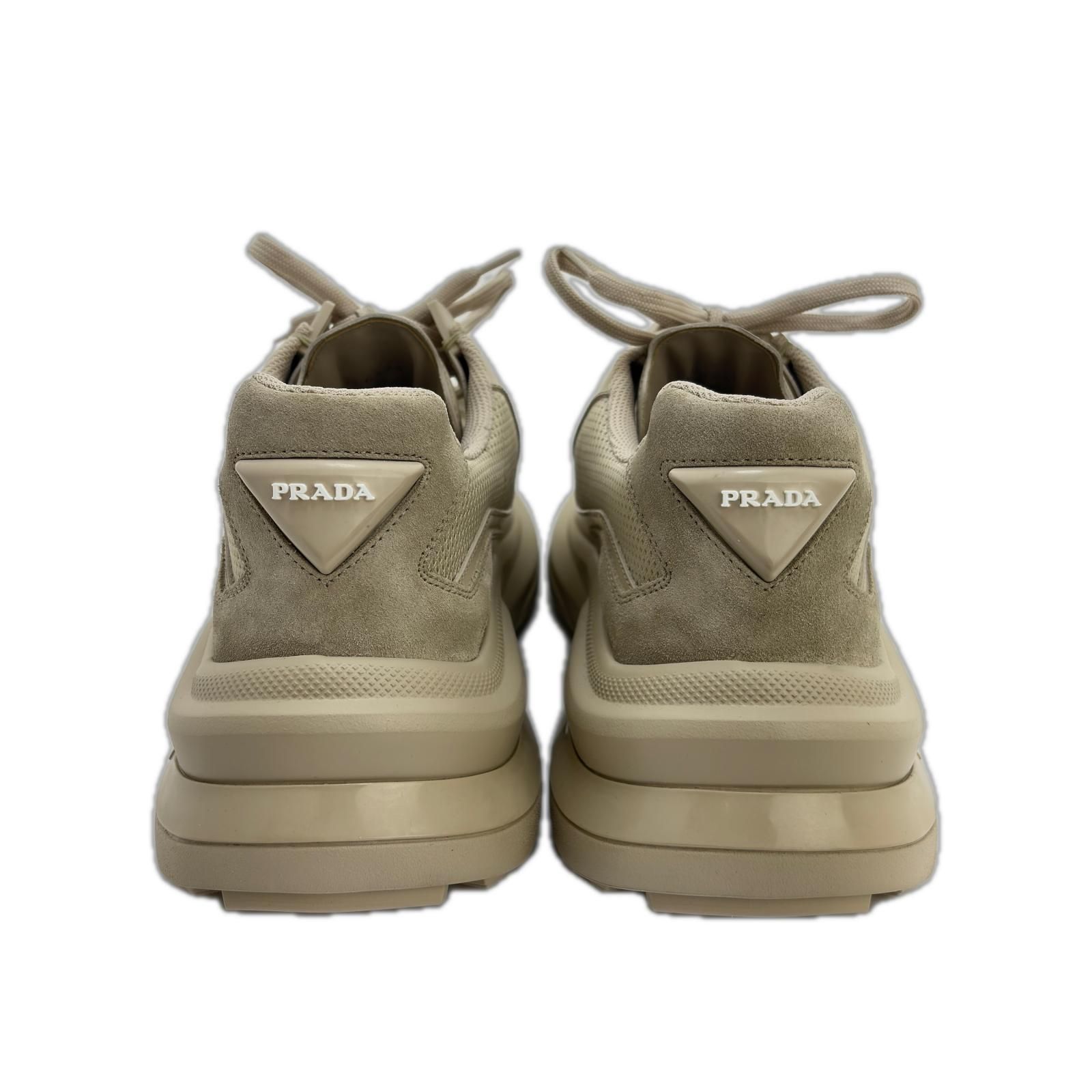 PRADA プラダ スエード ベージュ 7.5スニーカー PRADA プラダ システムスニーカー メンズ7.5（約26.5xm） ベージュ