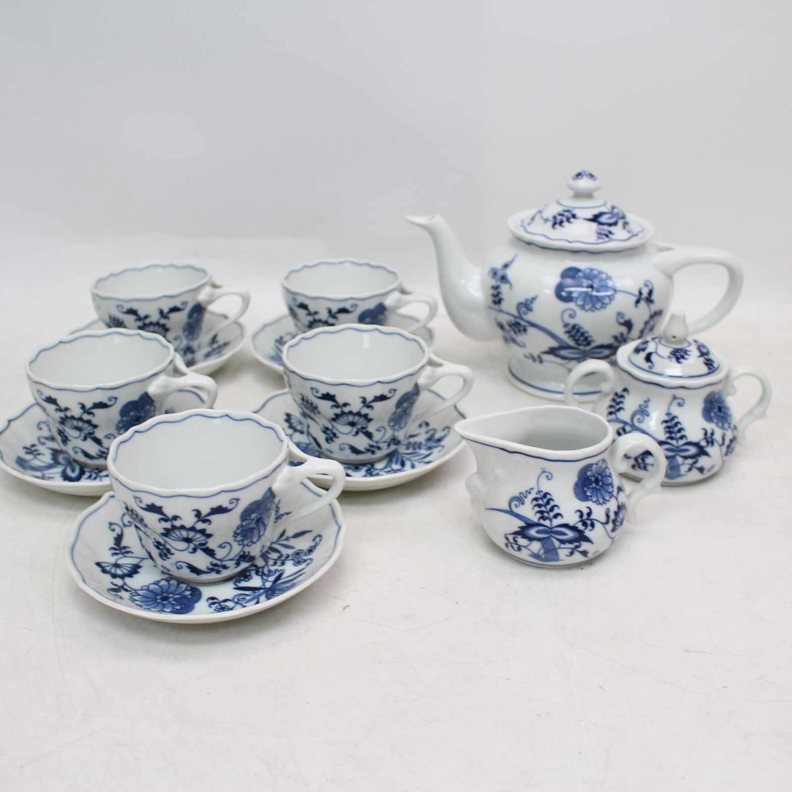 533)【5客セット/美品】ブルーダニューブ（Blue Danube）カップ＆ソーサー ティーセット