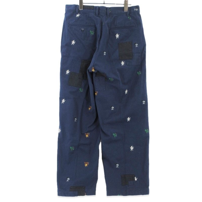 未使用 BEAMS PLUS × PALACE ビームス 2プリーツパンツ 別注 25SS パレス PLEATED TROUSERS TWILL ネイビー M  99001412 未使用 BEAMS PLUS × PALACE ビームス 2プリーツパンツ 別注 25SS