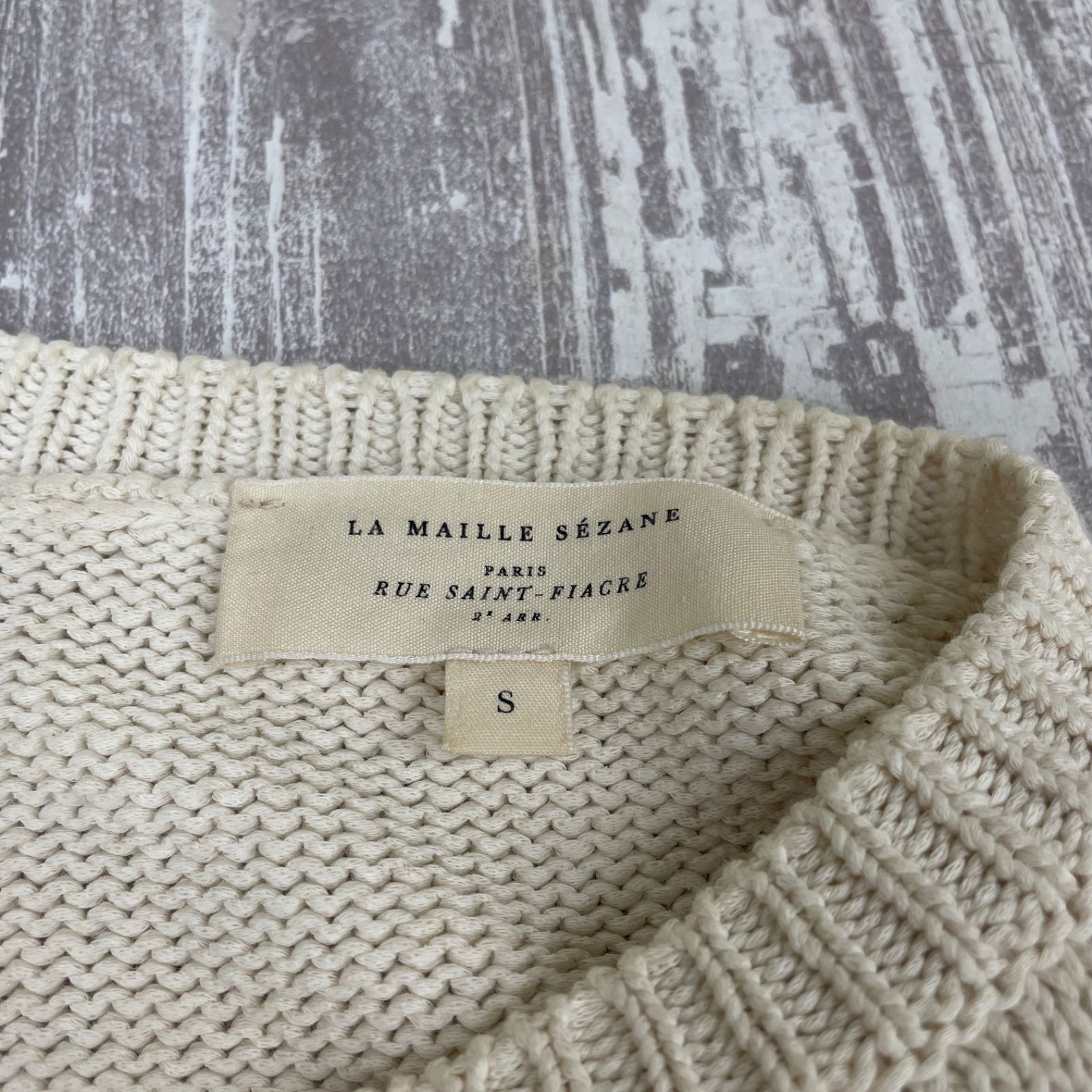 SEZANE セザンヌ イタリア製 ボーダーコットンニット ハーフボタン