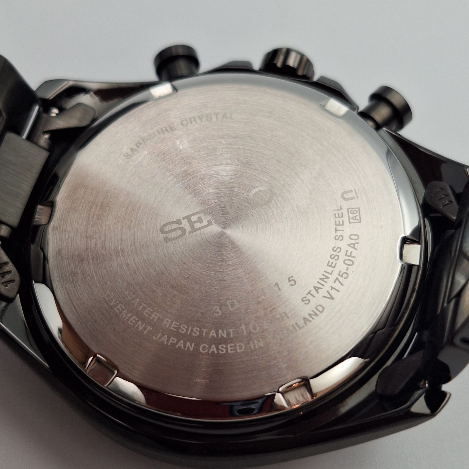 SEIKO V175-0FA0 ソーラー クロノグラフ ブラック セイコー