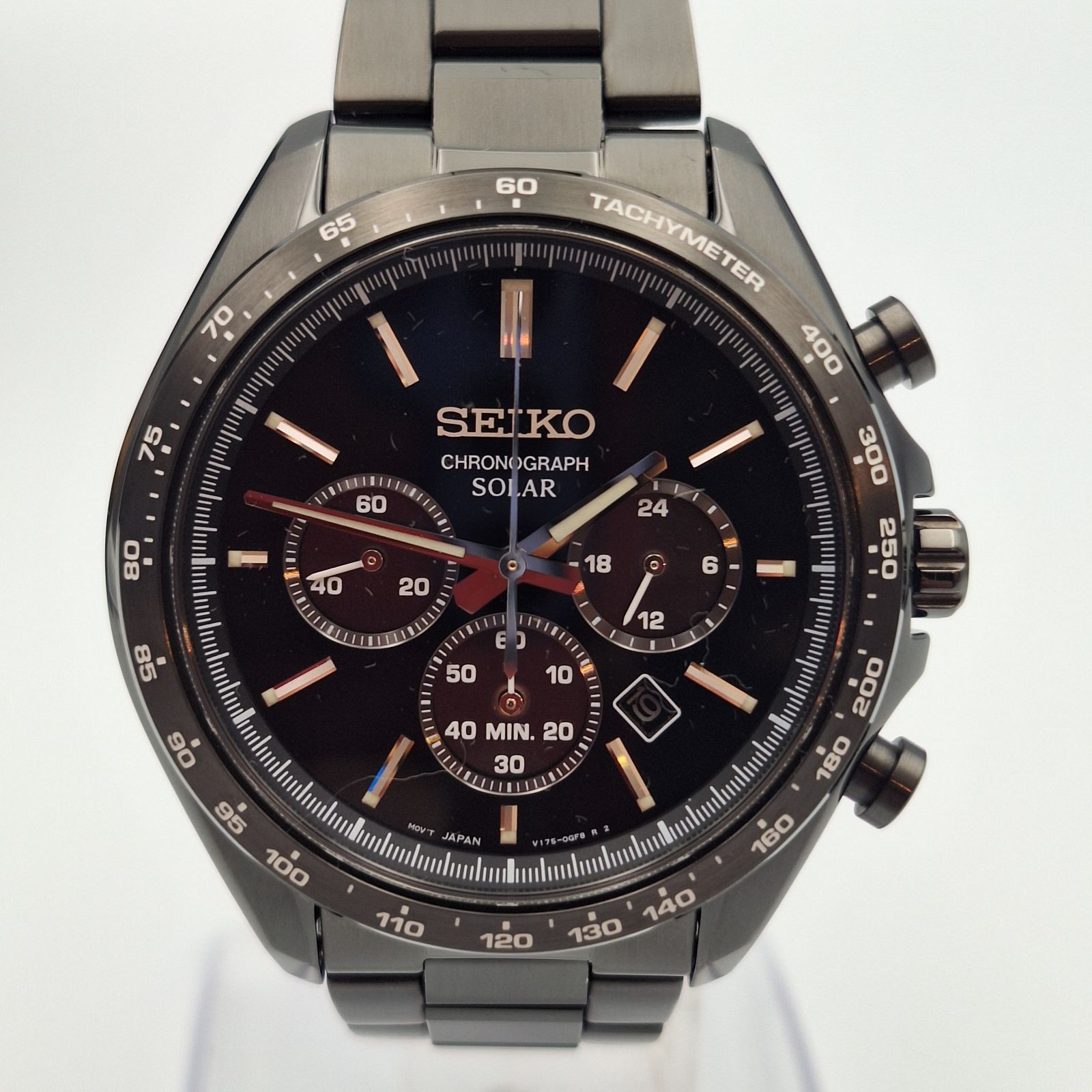 SEIKO V175-0FA0 ソーラー クロノグラフ ブラック セイコー