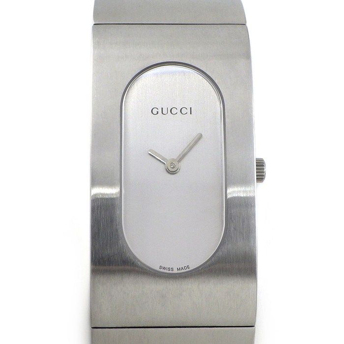グッチ GUCCI 腕時計 バングルウォッチ 2400L サテン仕上げ シルバー文字盤 SS クオーツアナログ 【中古】
