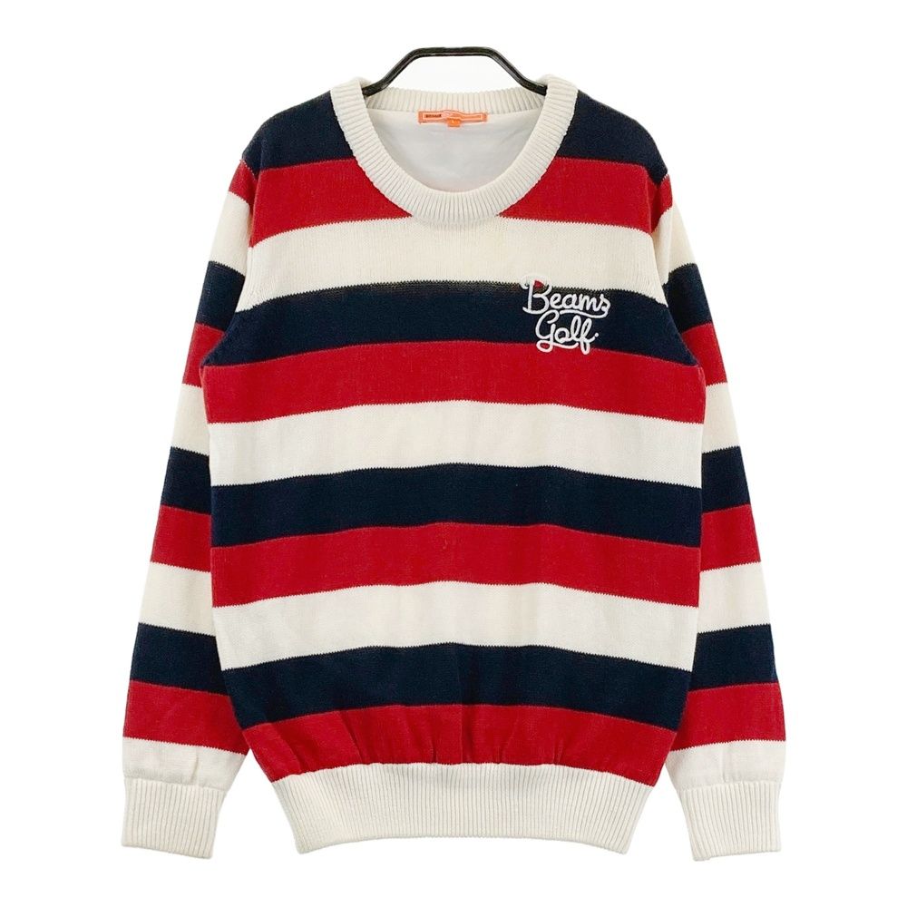 サイズ：L BEAMS GOLF ビームスゴルフ 裏地付　長袖ニットセーター ボーダー柄 ホワイト系 [240101737282] ゴルフウェア レディース ストスト