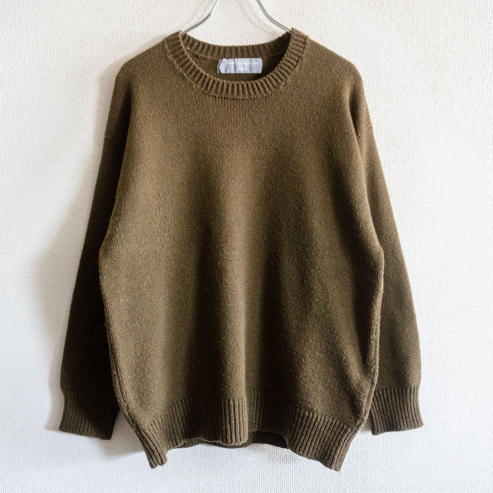 80S】COMME des GARCONS HOMME 【80年代 クルーネック ニット】 カーキ
