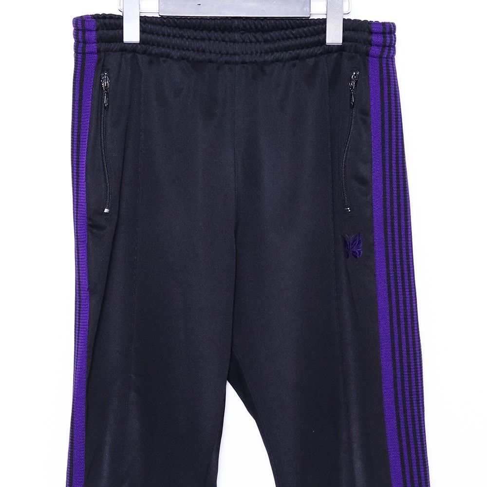 Needles トラックパンツ ブラック パープル XS GL368 NEEDLES Narrow Track Pant Poly Smooth Mサイズ ブラックパープル
