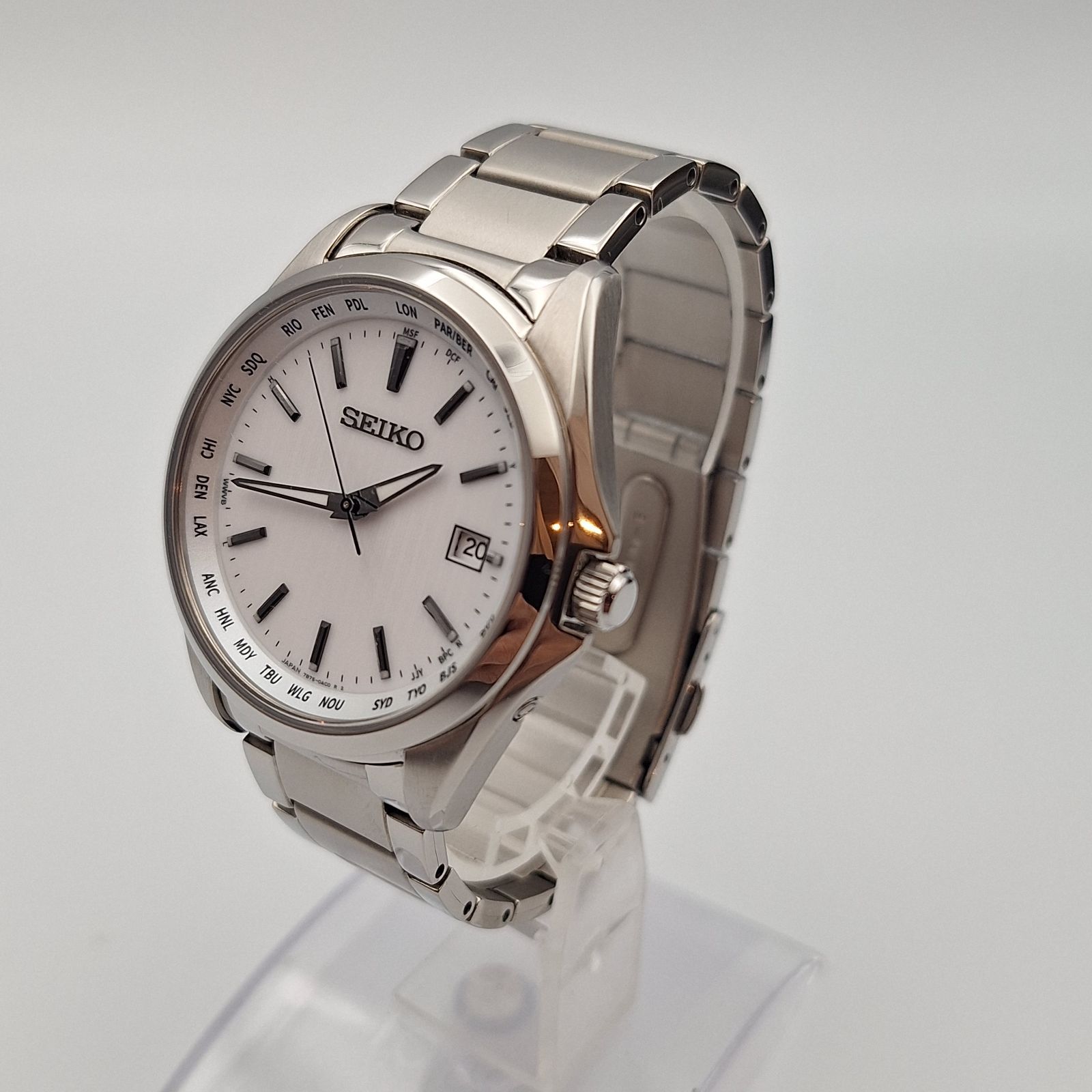 SEIKO セイコーセレクション 電波ソーラー チタン 腕時計 7B75-0AA0