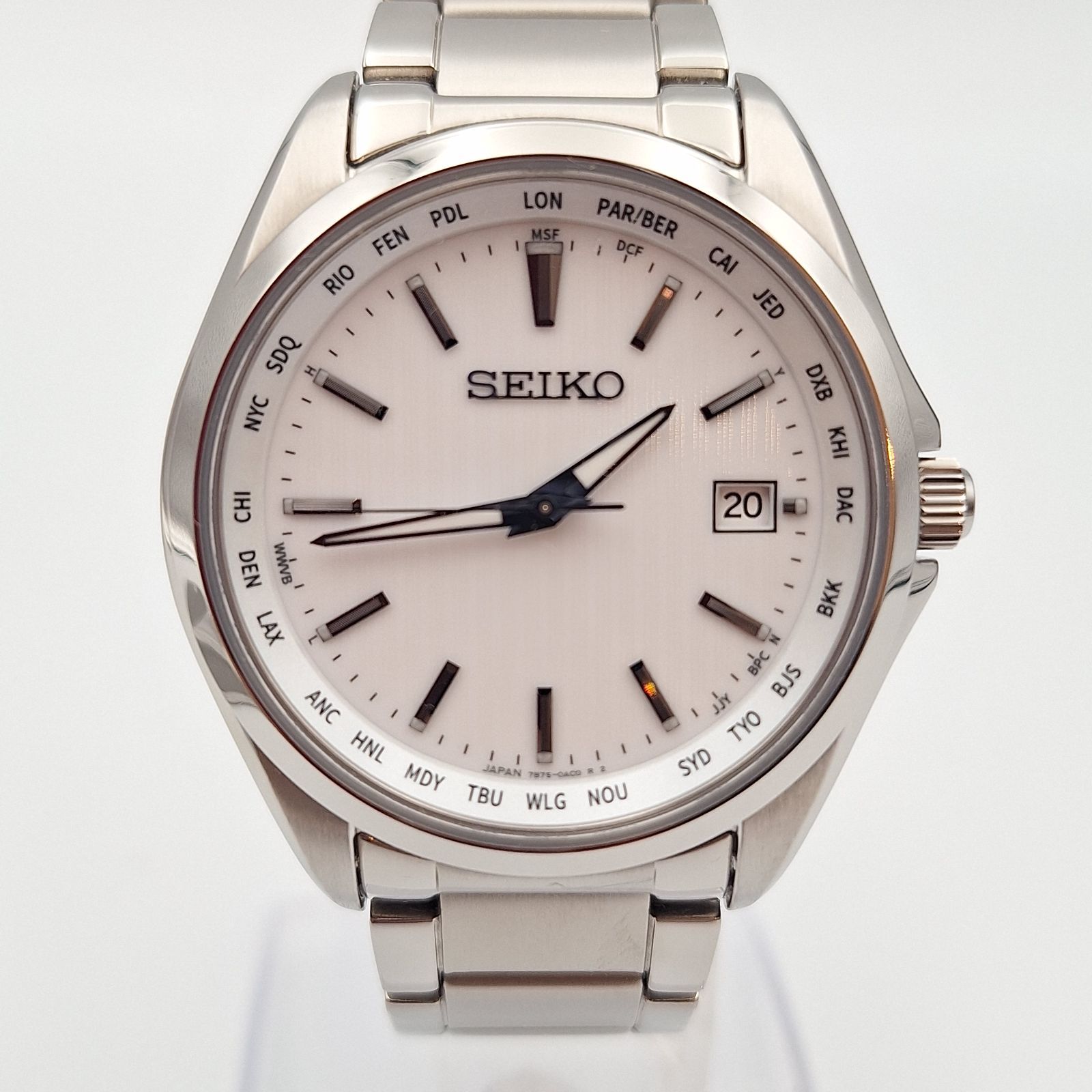 SEIKO セイコーセレクション 電波ソーラー チタン 腕時計 7B75-0AA0