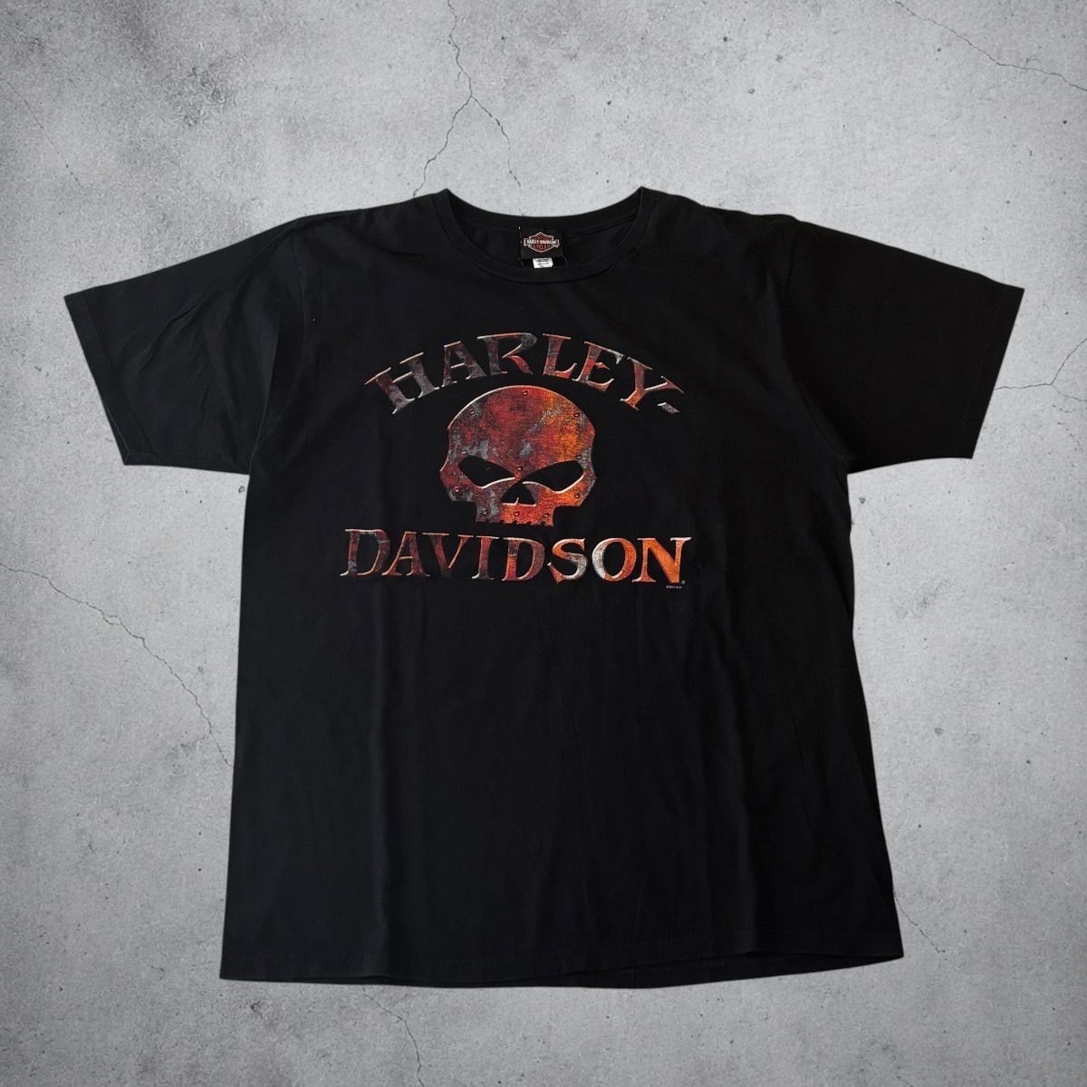13年製 HARLEY DAVIDSON S/S TEE ハーレーダビットソン 半袖Tシャツ XL 黒 BLACK スカル 古着