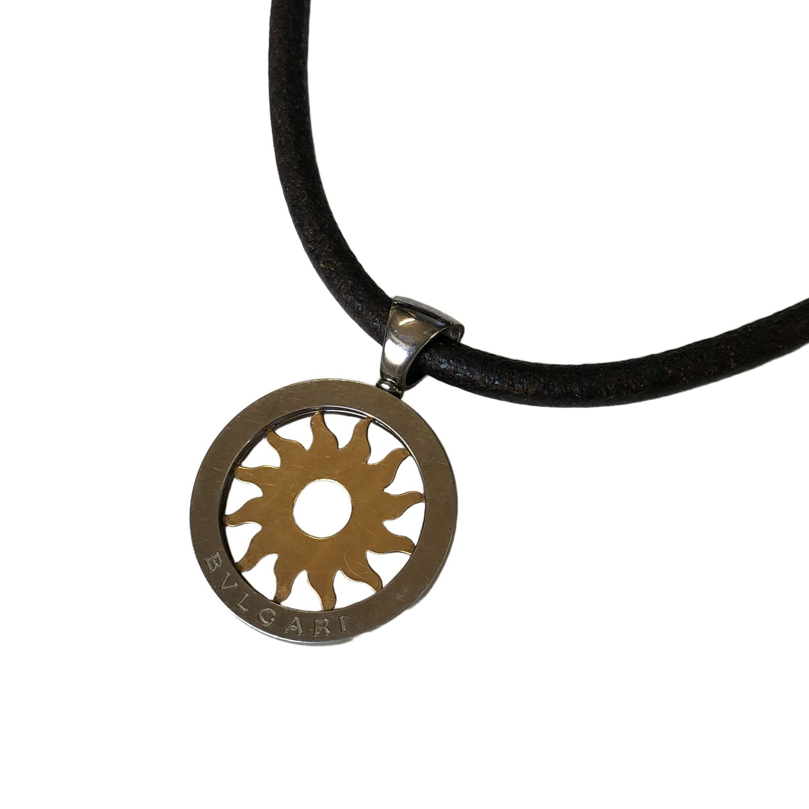 BVLGARI ブルガリ トンドサン ペンダントトップ 革チョーカー K18